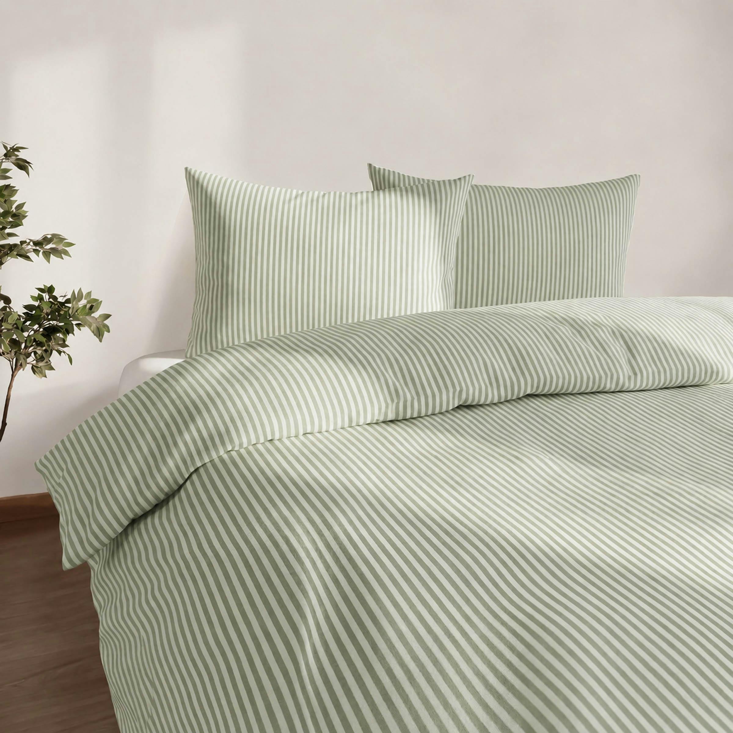 Rackhams Green Studio Edition Pinstripe Duvet Cover Set - Double