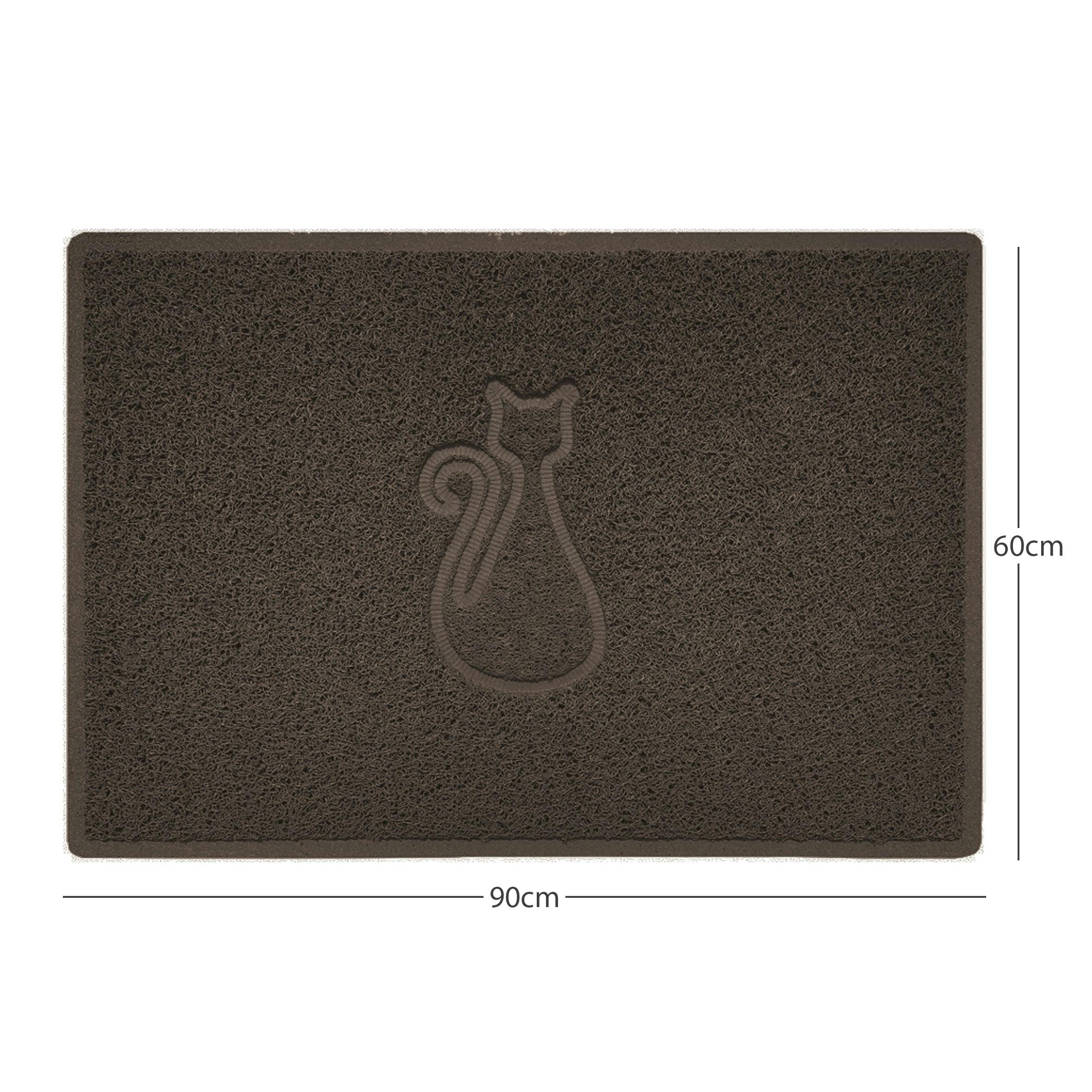 Rackhams Brown "Cat" Embossed Loofah Textured Spaghetti Door Mat - 90Cm X 60Cm - Yes (Suitable For Indoors)