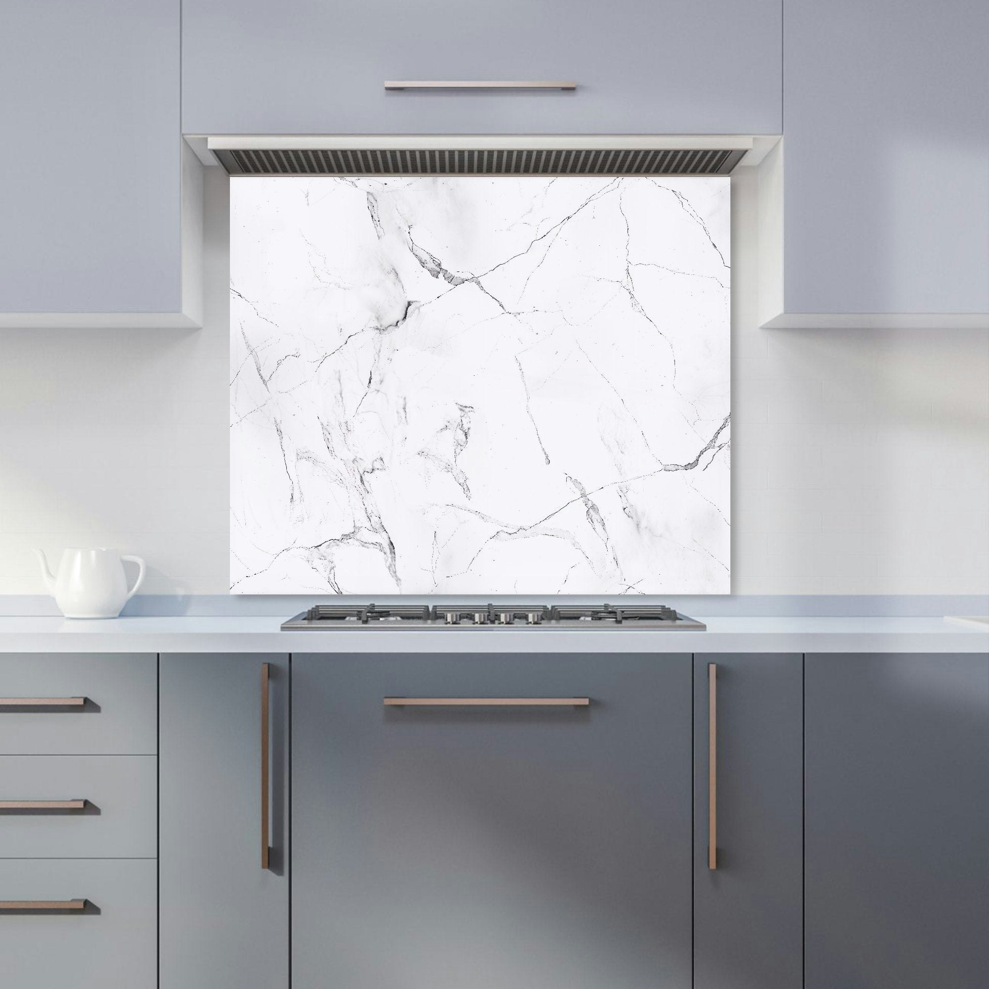 Warren Reed White - Designer Marble Effect Kitchen Splashback - W600mm X H600mm