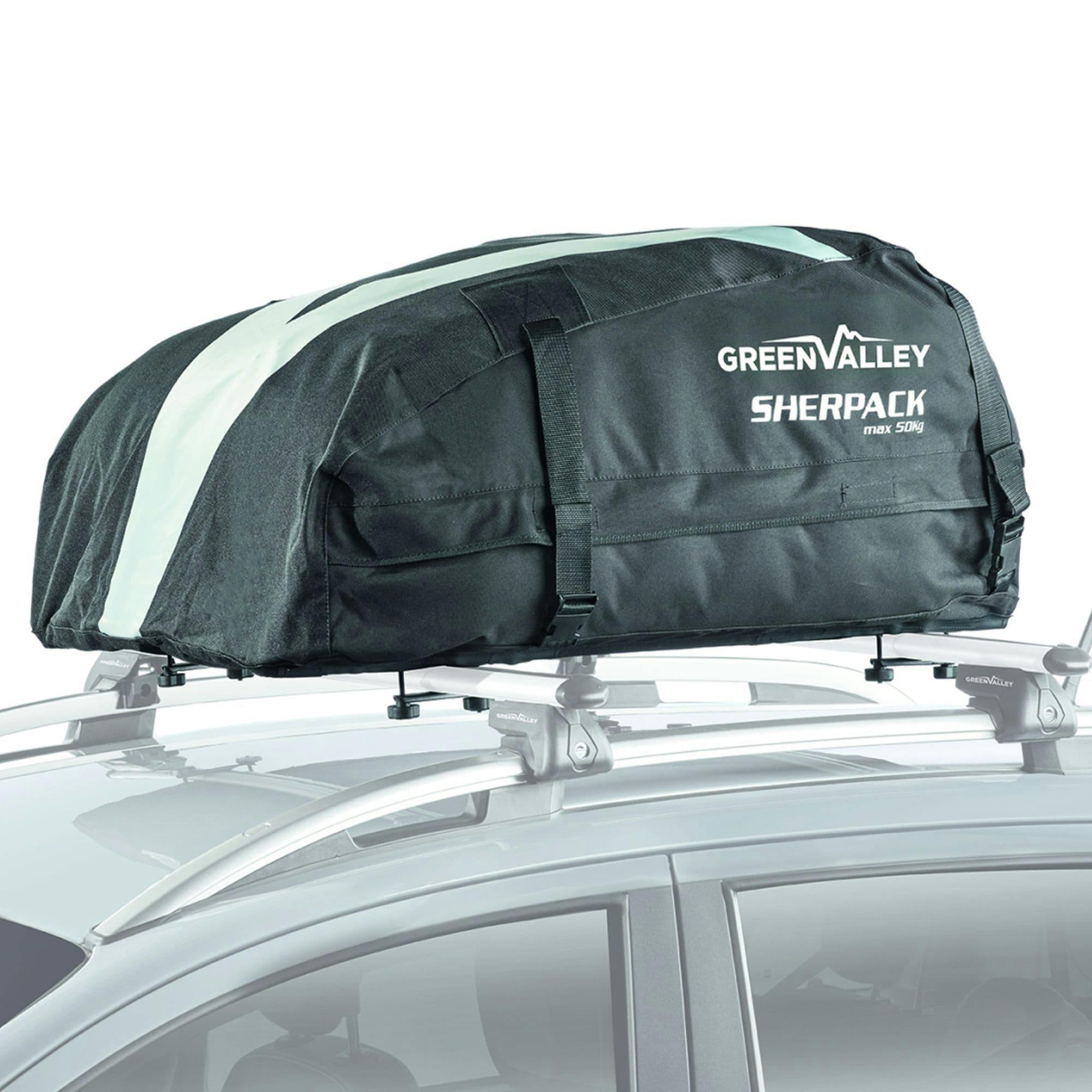 Green Valley Green/Black Valley Foldable Cargo Roof Box Cargo Bag, Waterproof Reinforced 270L Luggage Storage
