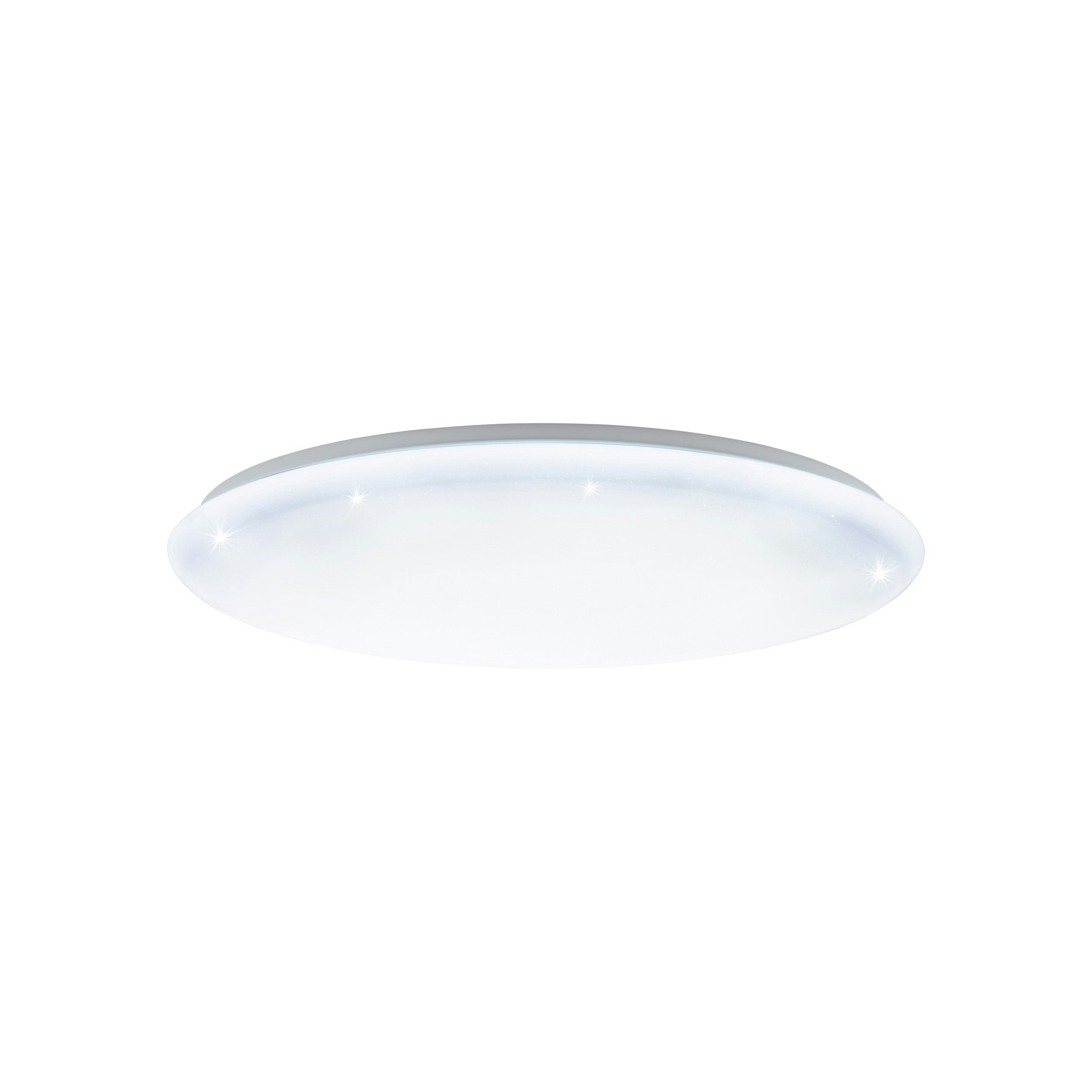 Rackhams Light/White Flush Ceiling Shade Plastic With Crystal Effect Bulb Led 60W