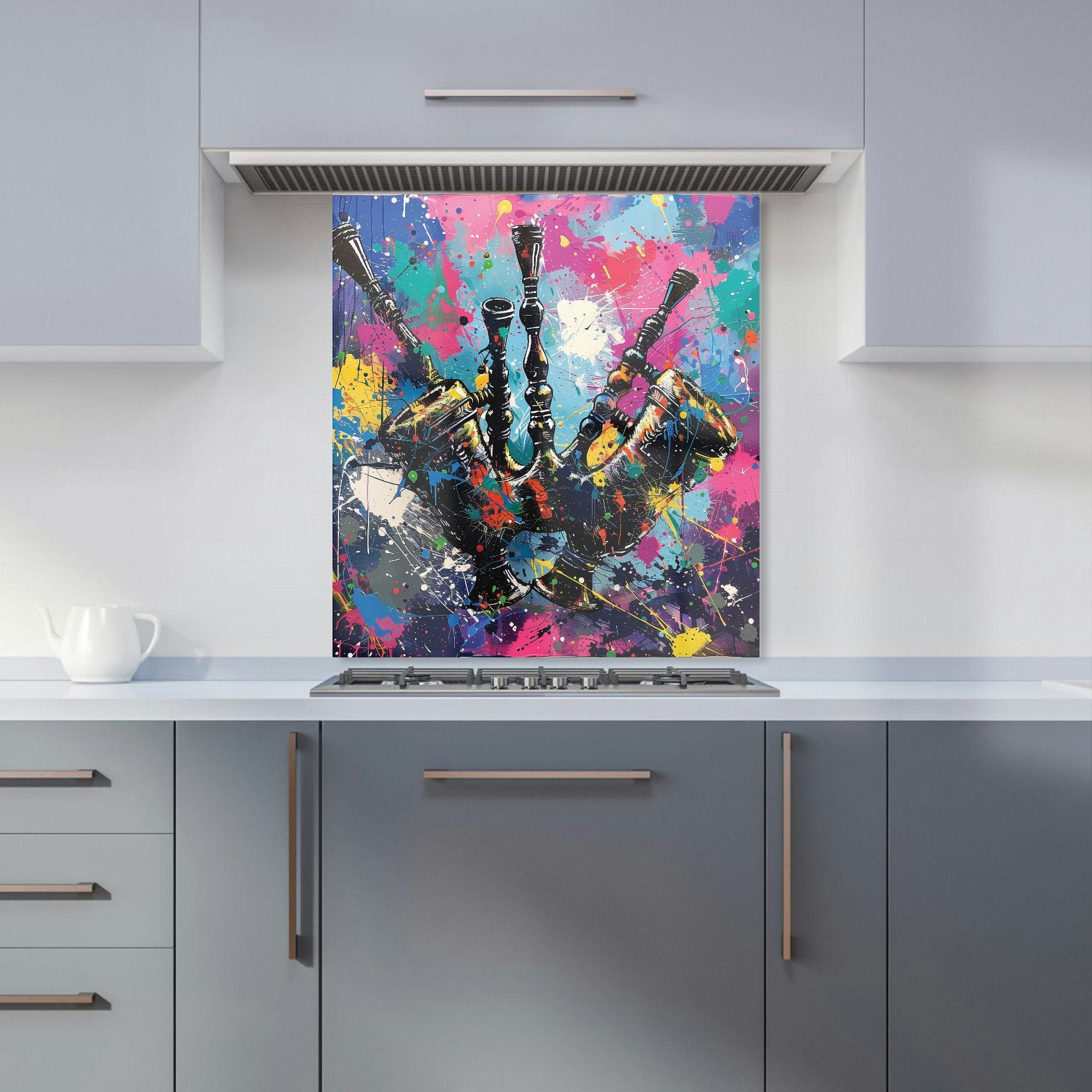 Warren Reed - Designer Scottish Bagpipes Splashart Kitchen Splashback - W600mm X H650mm