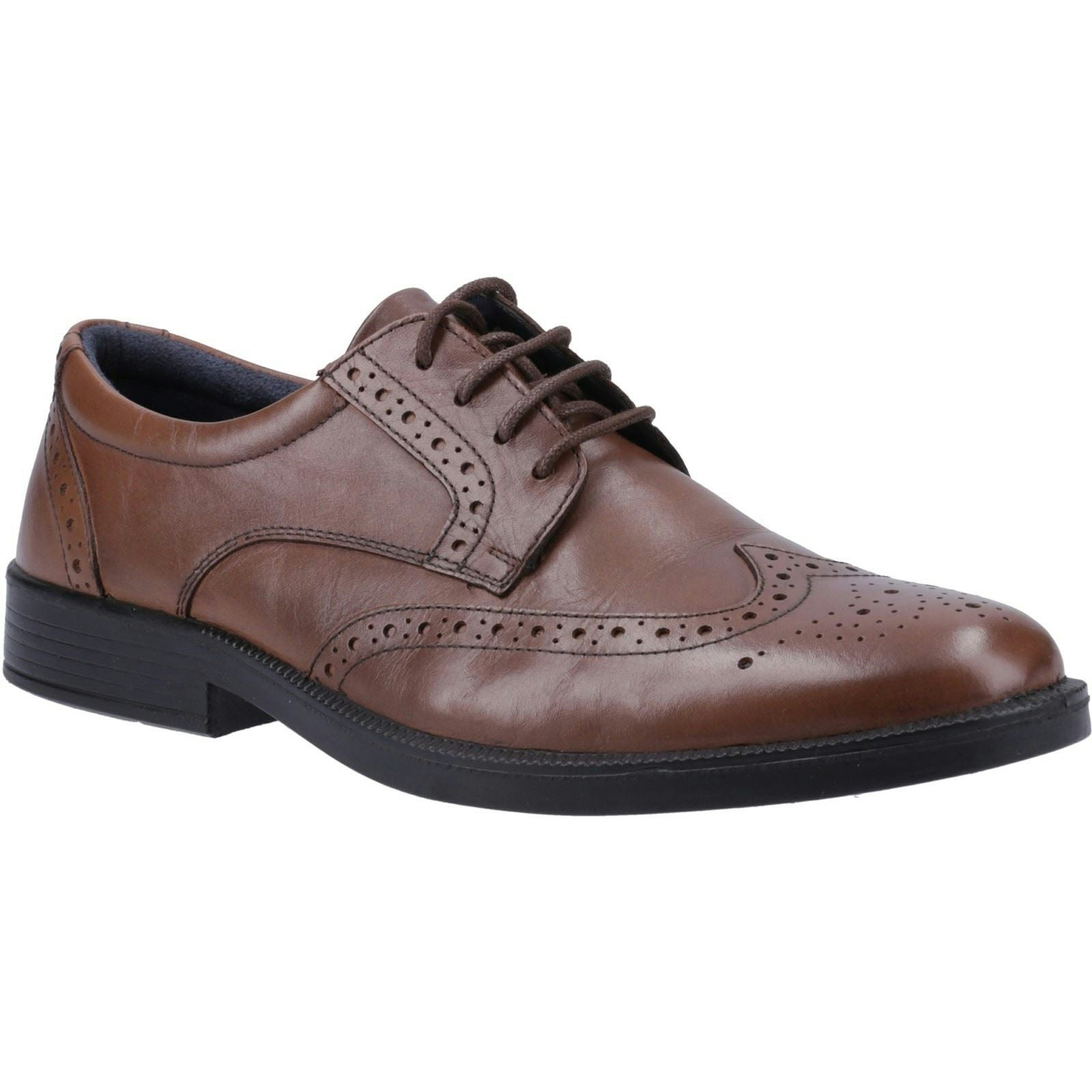 Hush Puppies Men's Nolan Leather Tan Brogues Shoes - Size 11