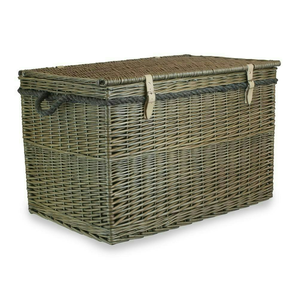 Rackhams Brown Large Antique Wash Wicker Storage Basket