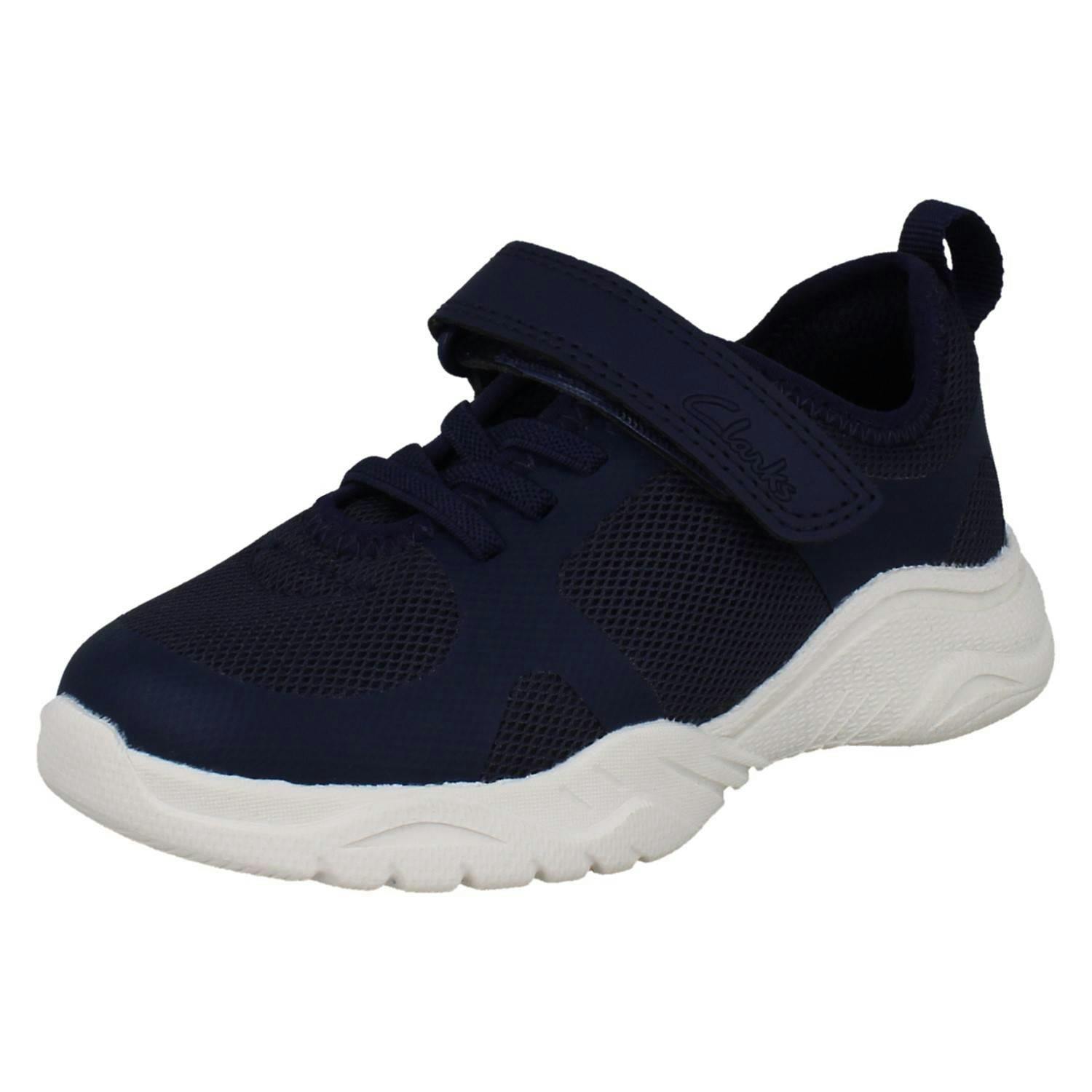 Clarks Unisex Kids Kids Vegan Casual Trainers - Feather Ath - Navy (Kids) - Uk 11.5 Child - G
