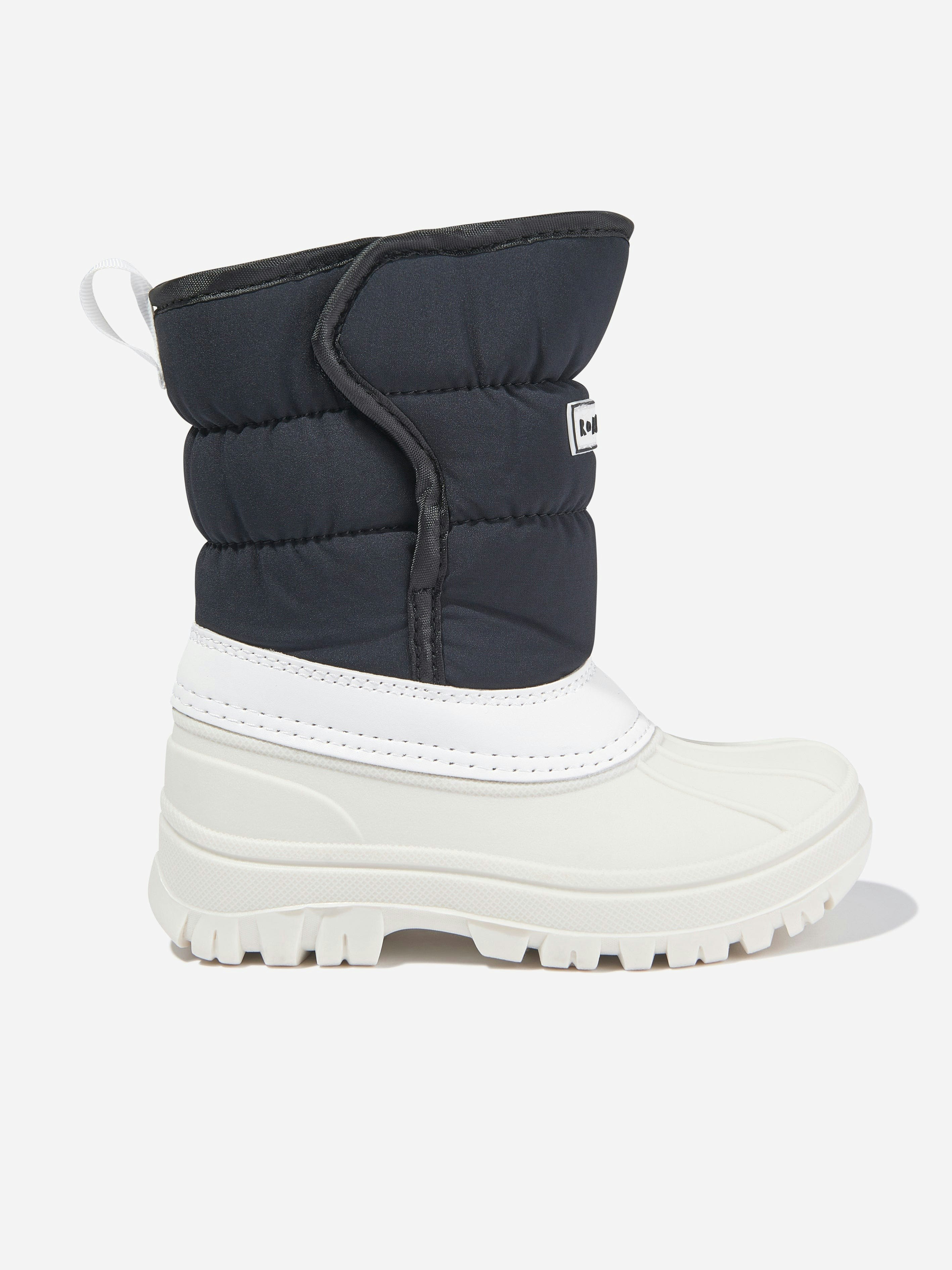 Roarsome Black Kids Waterproof Snow Boots In - Eu 34 Uk 2