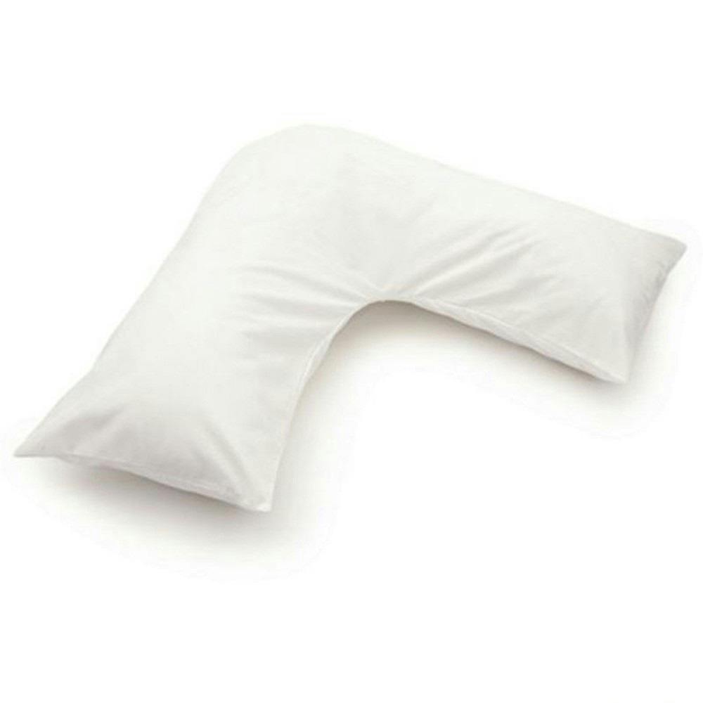 Rackhams White Easycare Percale V-Shaped Orthopaedic Pillowcase - One Size - 50% Cotton/50% Polyester