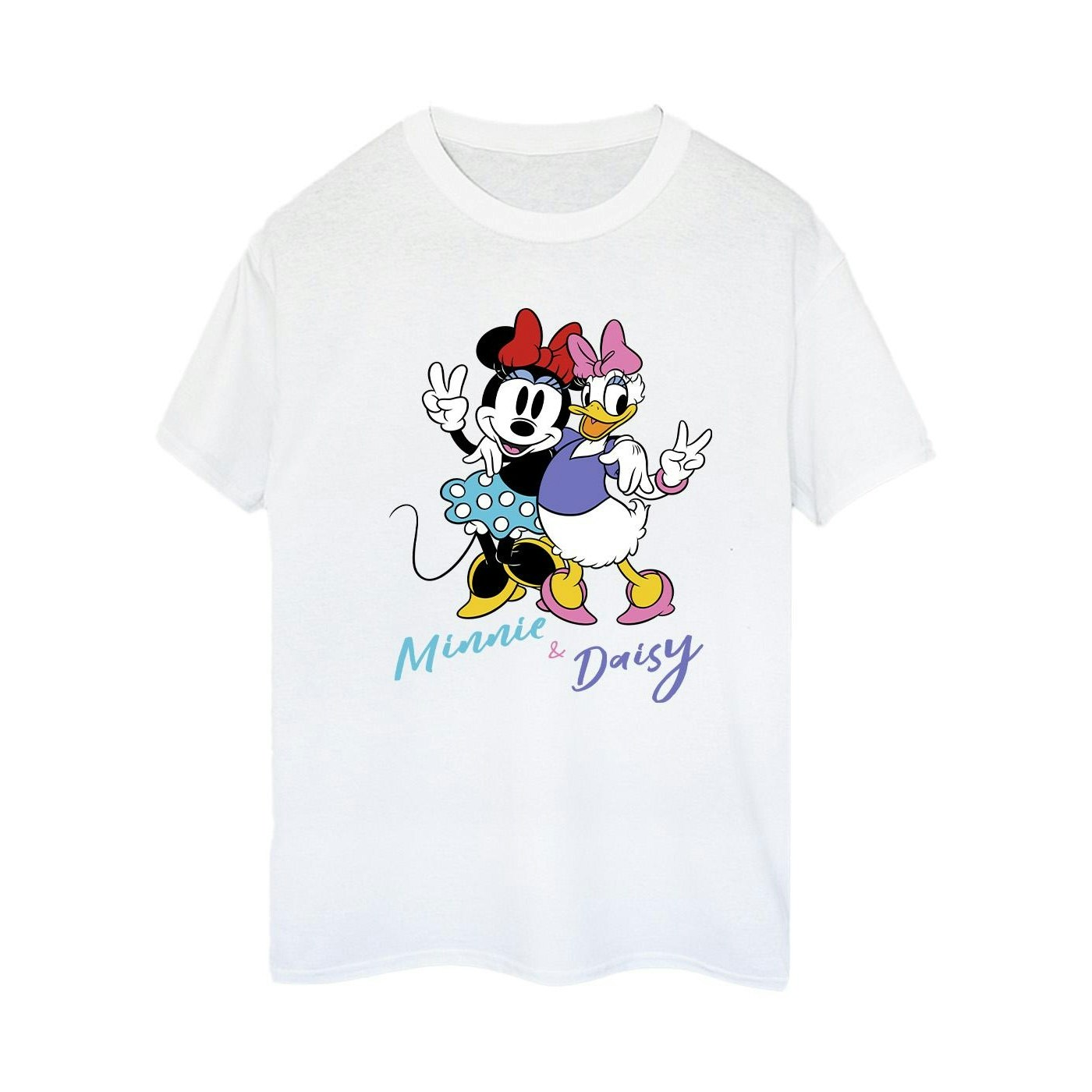 Disney Women's White / Minnie Mouse And Daisy Cotton Boyfriend T-Shirt - 3XL