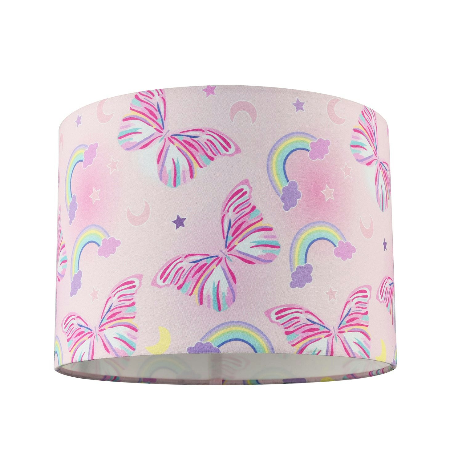 Happy Homewares Pink Feminine And Cute Shade With Colourful Butterflies And Rainbows
