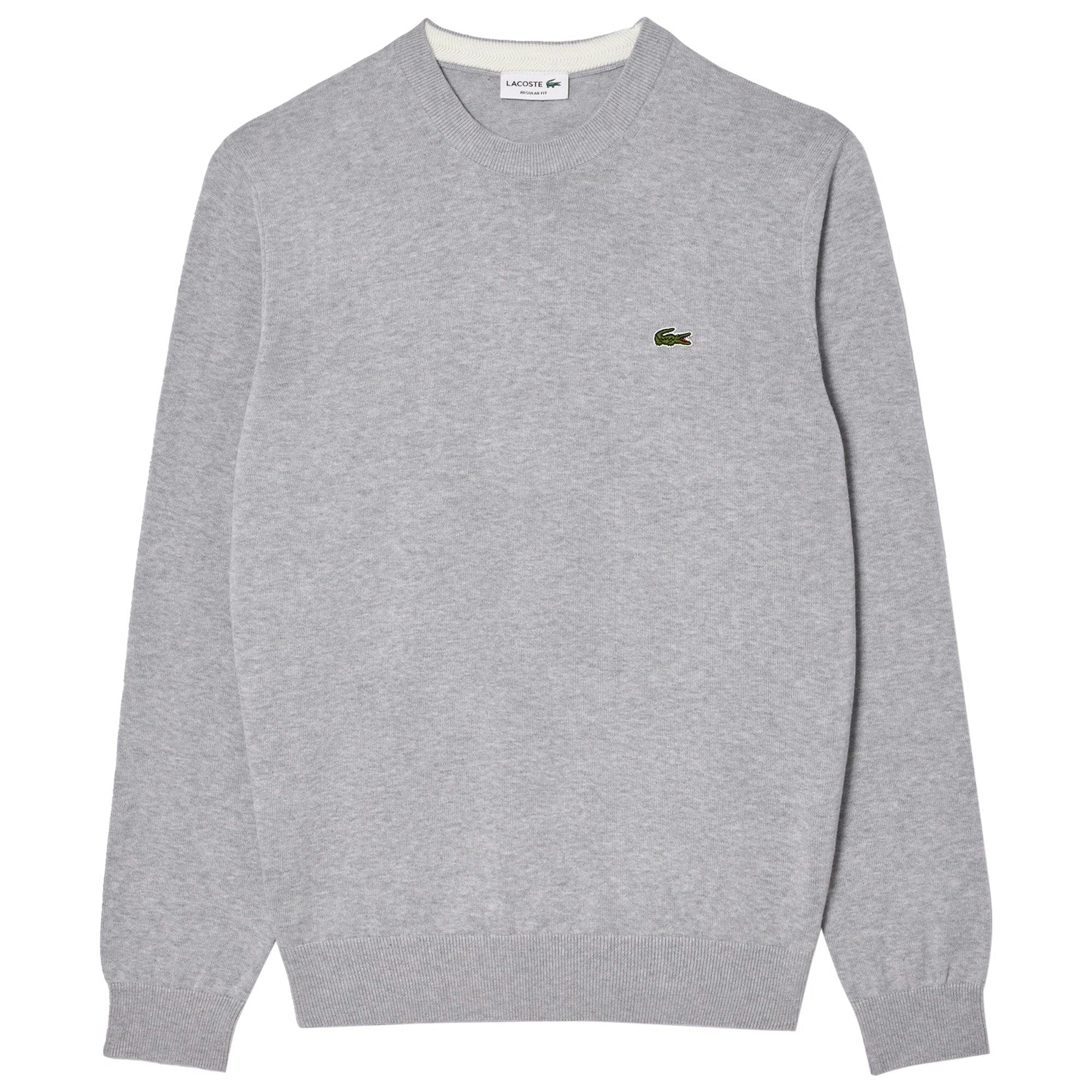 Lacoste Silver Ah1985 Cotton Crew Knit - Chine - Medium