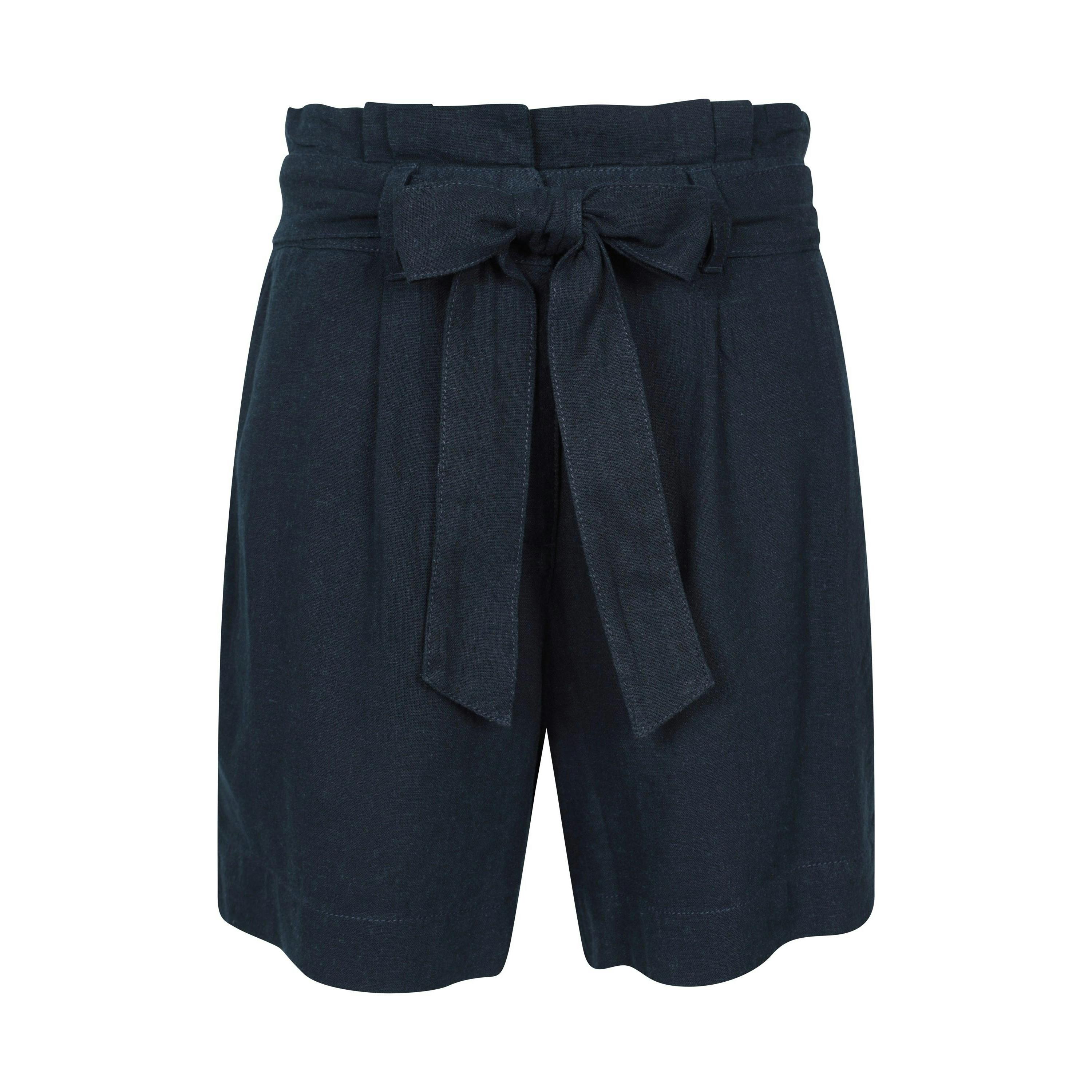 Mountain Warehouse Women's Oatley Linen Blend Shorts - Navy - 14 Uk R - Navy - 55% Linen/45% Viscose