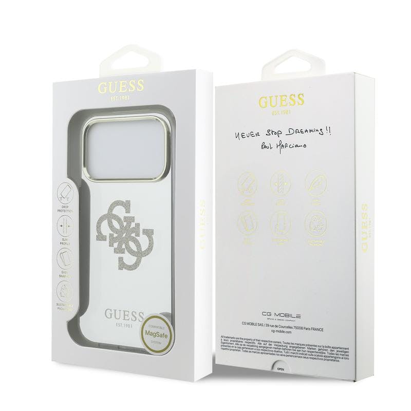 Guess Gold Pc/Tpu Mirror 4G Glitter Logo Case With Magsafe For Iphone 17 Pro Max 6.9" - Guhmp17xhmr4gdg