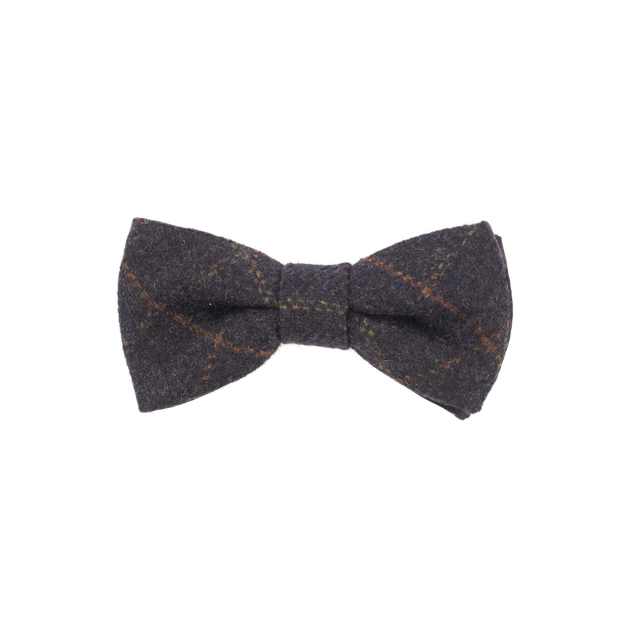 Heritage Traditions Blue Tweed Box Check Bow Tie - Box Check