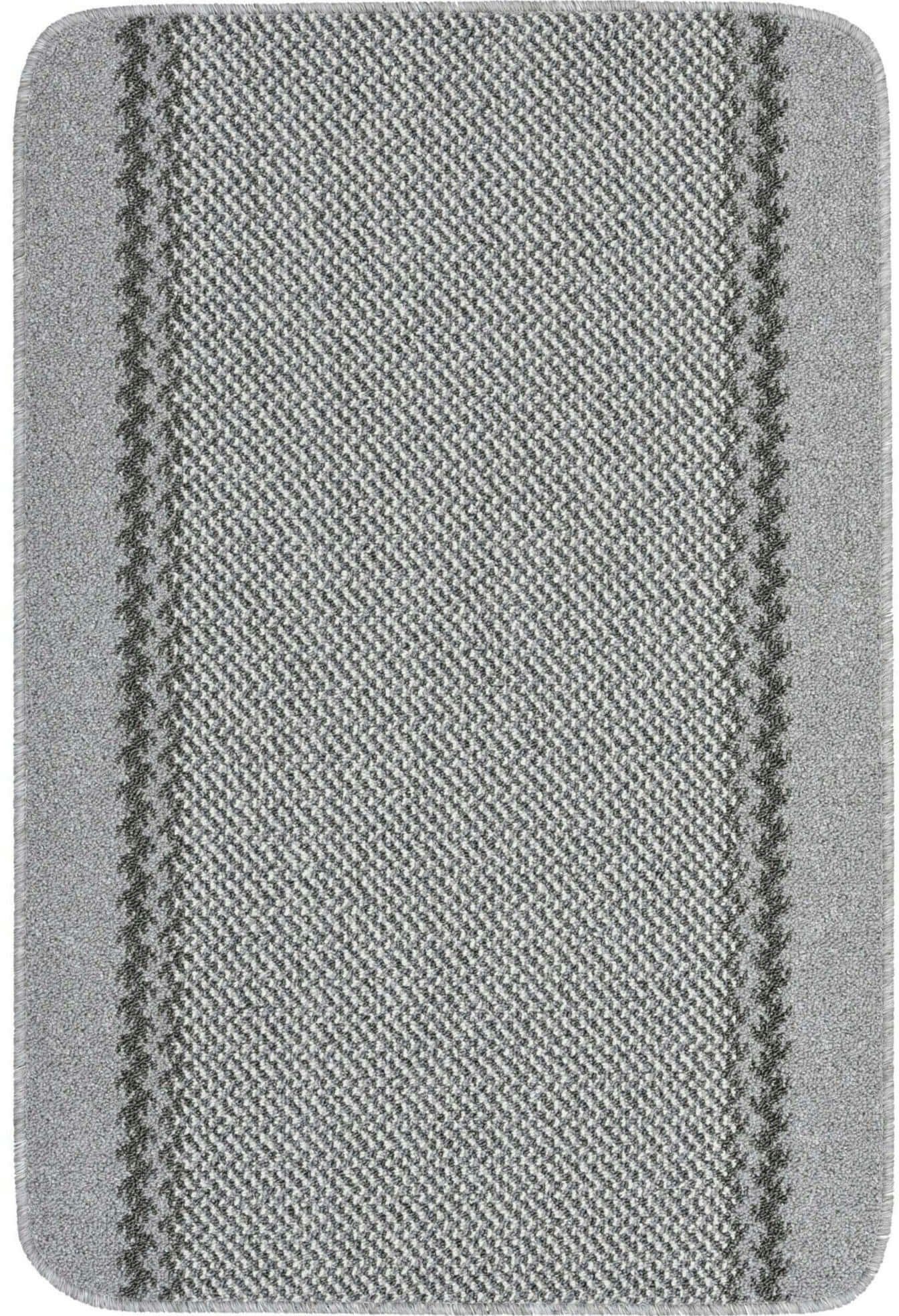 Rackhams Grey Washable Designer Bordered Rug | 116G - 50X80 Cm