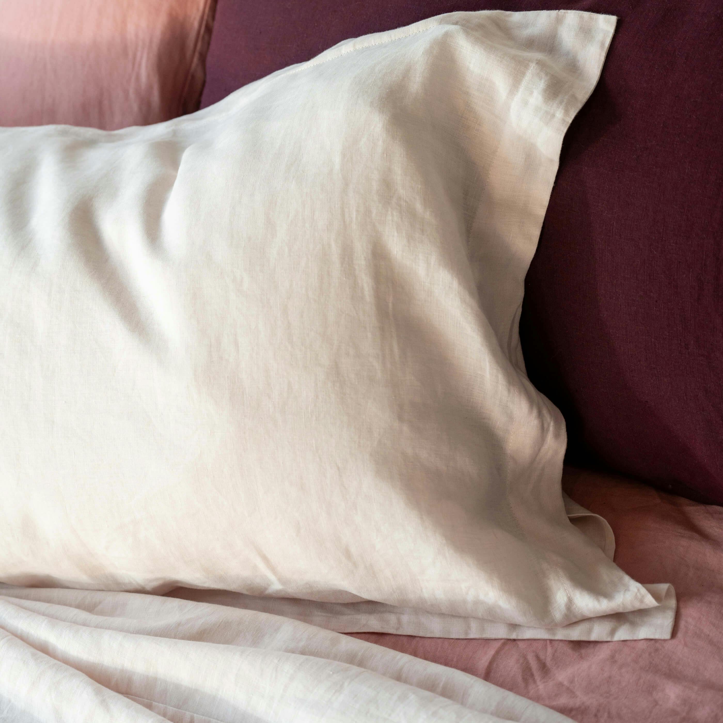 Rackhams Pink Blush French Linen Pillowcases - Standard - Pair - Oxford