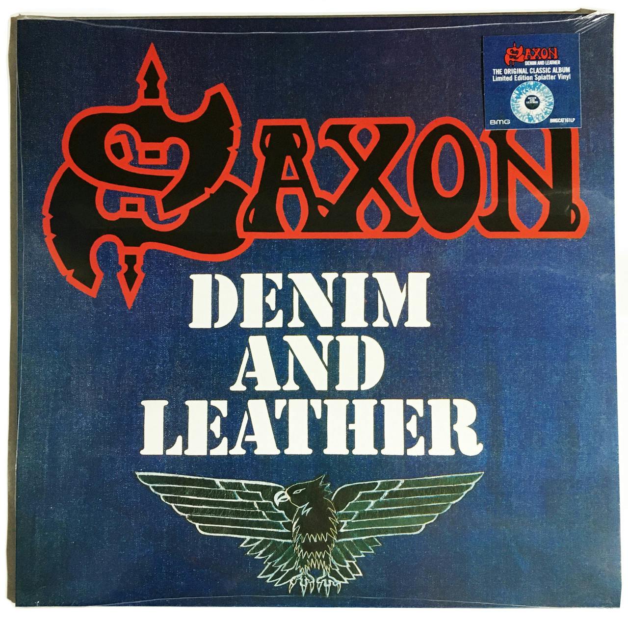 Eyesore Merch Gold Saxon 'Denim And Leather' Limited Edition Splatter Lp Vinyl