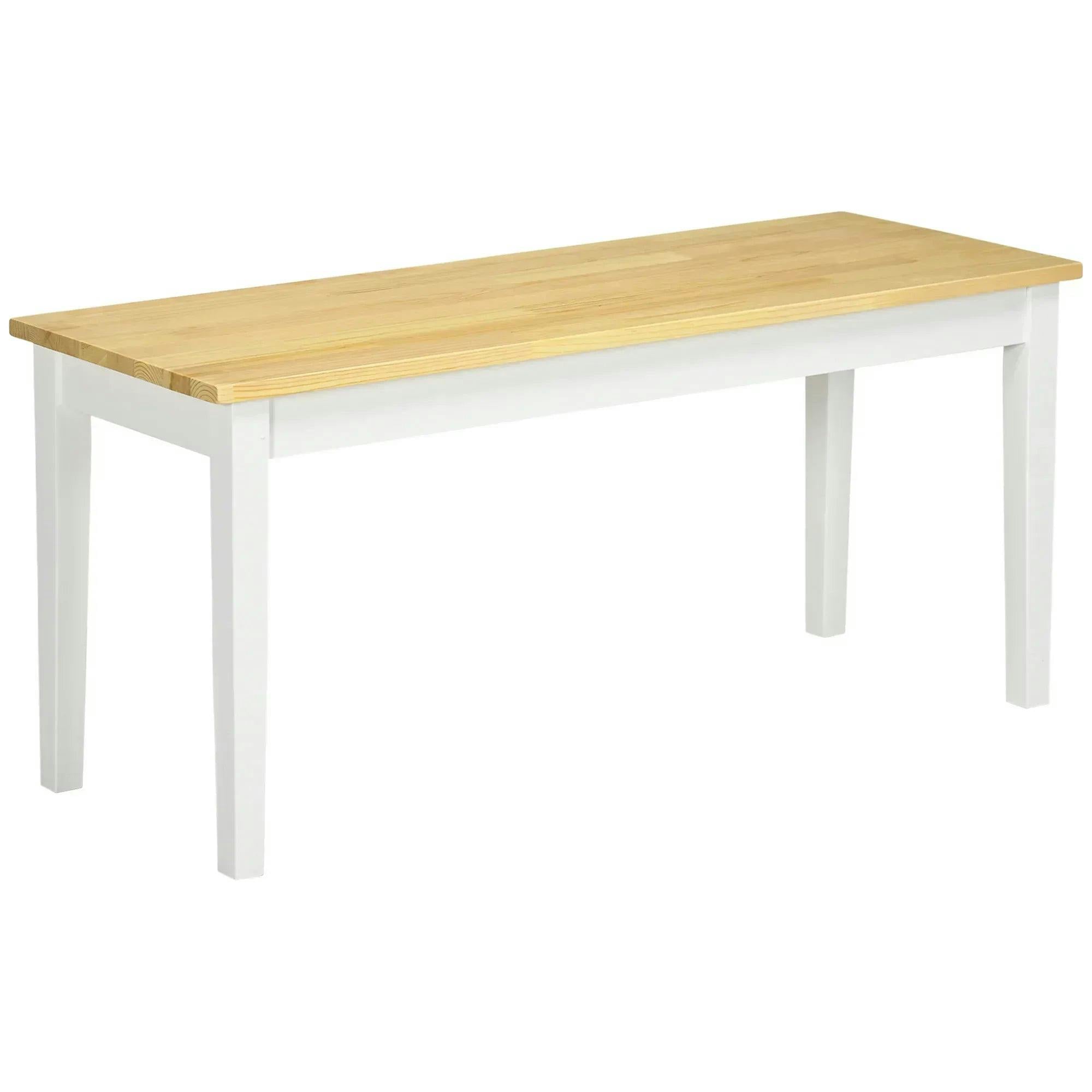 B&Q - Wood Dining Bench Wooden Bench For 2 PeopleWhite - Image 5