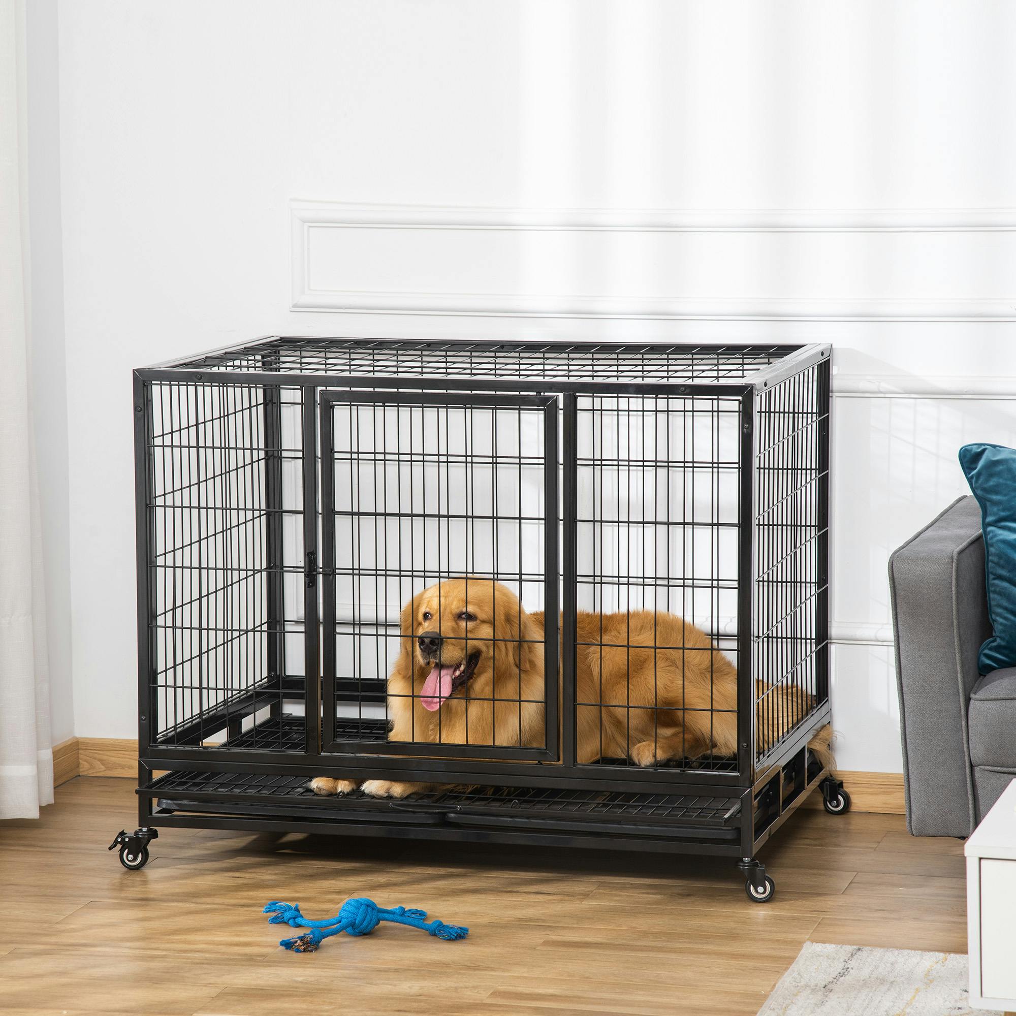 Pawhut Dog Cage Black 760 Mm X 1090 Mm X 870 Mm - Image 5