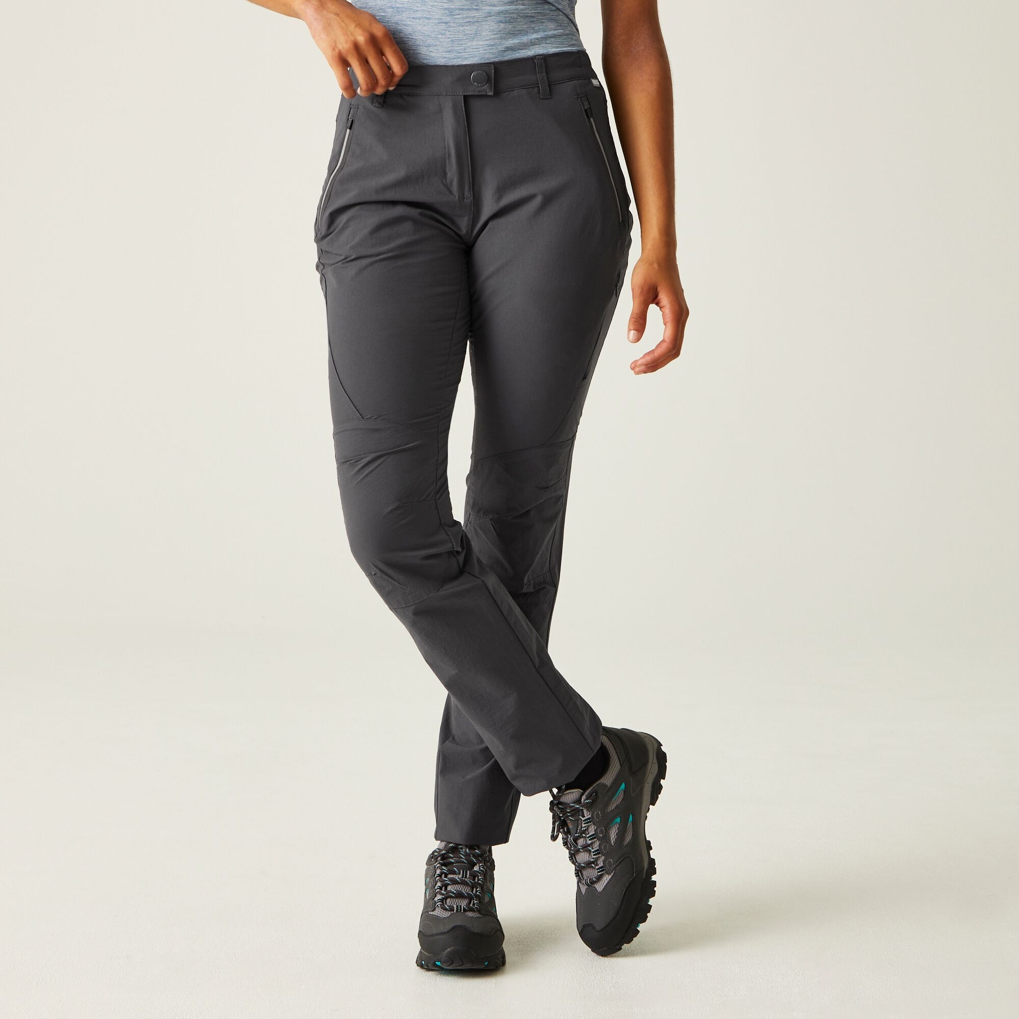 Regatta Women's Grey Highton Stretch Walking Trousers - Seal - Seal - Size 18S Uk
