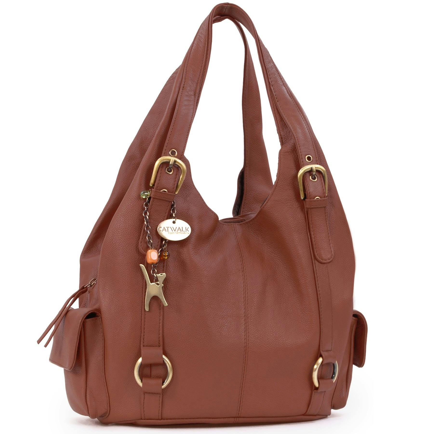 Catwalk Collection Handbags Alex - Shoulder Bag - Tan