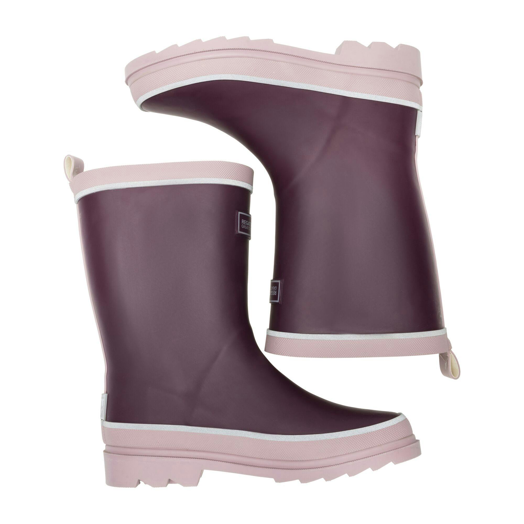 Regatta Unisex Purple Great Outdoors Childrens/ Foxfire Wellington Boots - Size 8 Kids - Image 2