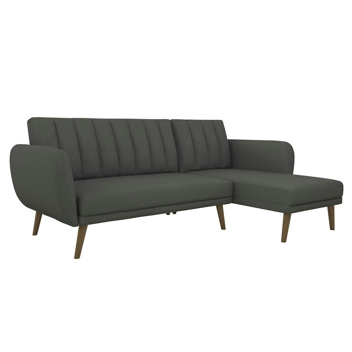 Rackhams Dark/Grey Brittany Sectional Sofa Bed In Linen