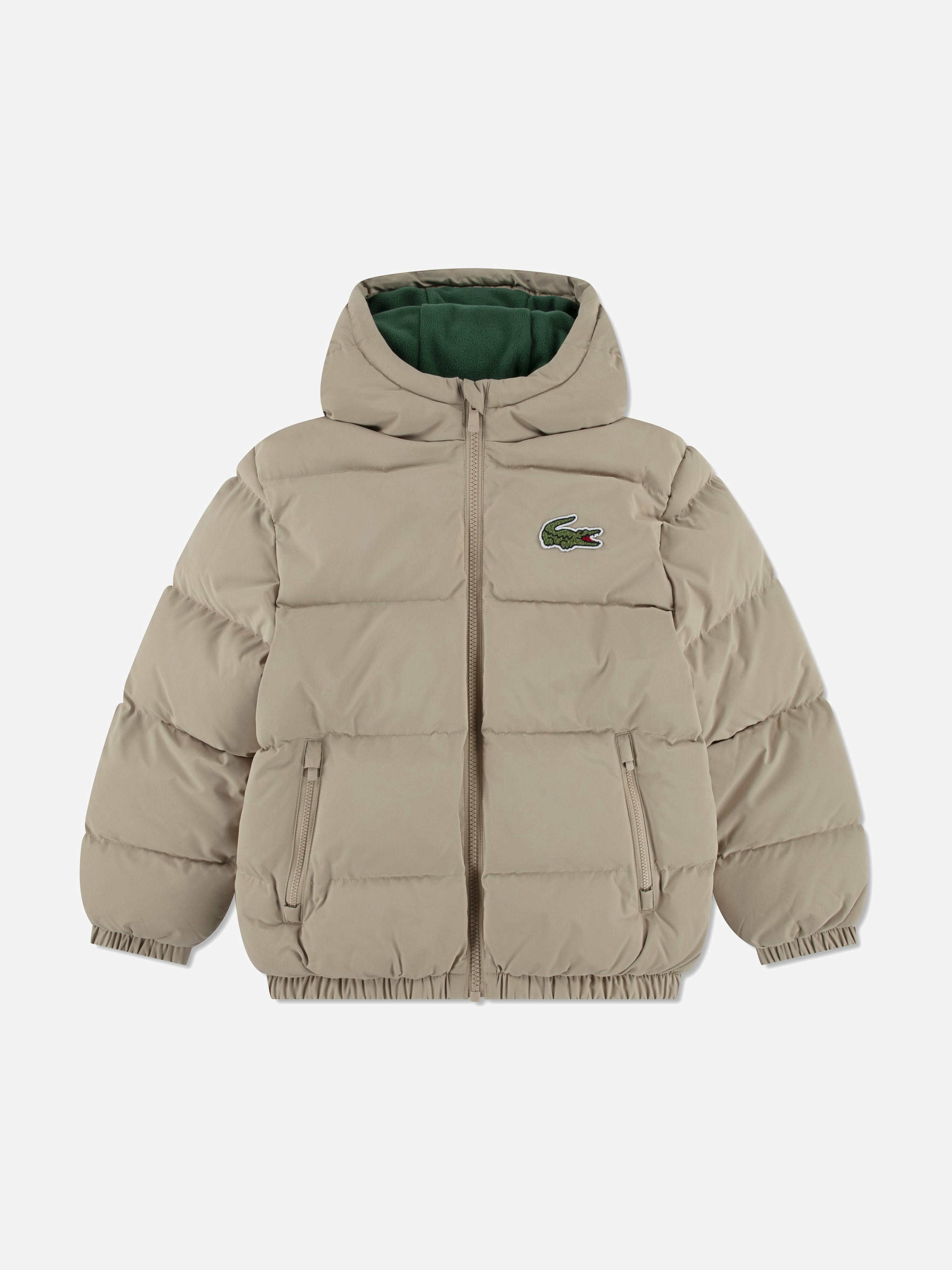 Lacoste Kids Beige Logo Puffer Jacket In - Xl 16Yrs