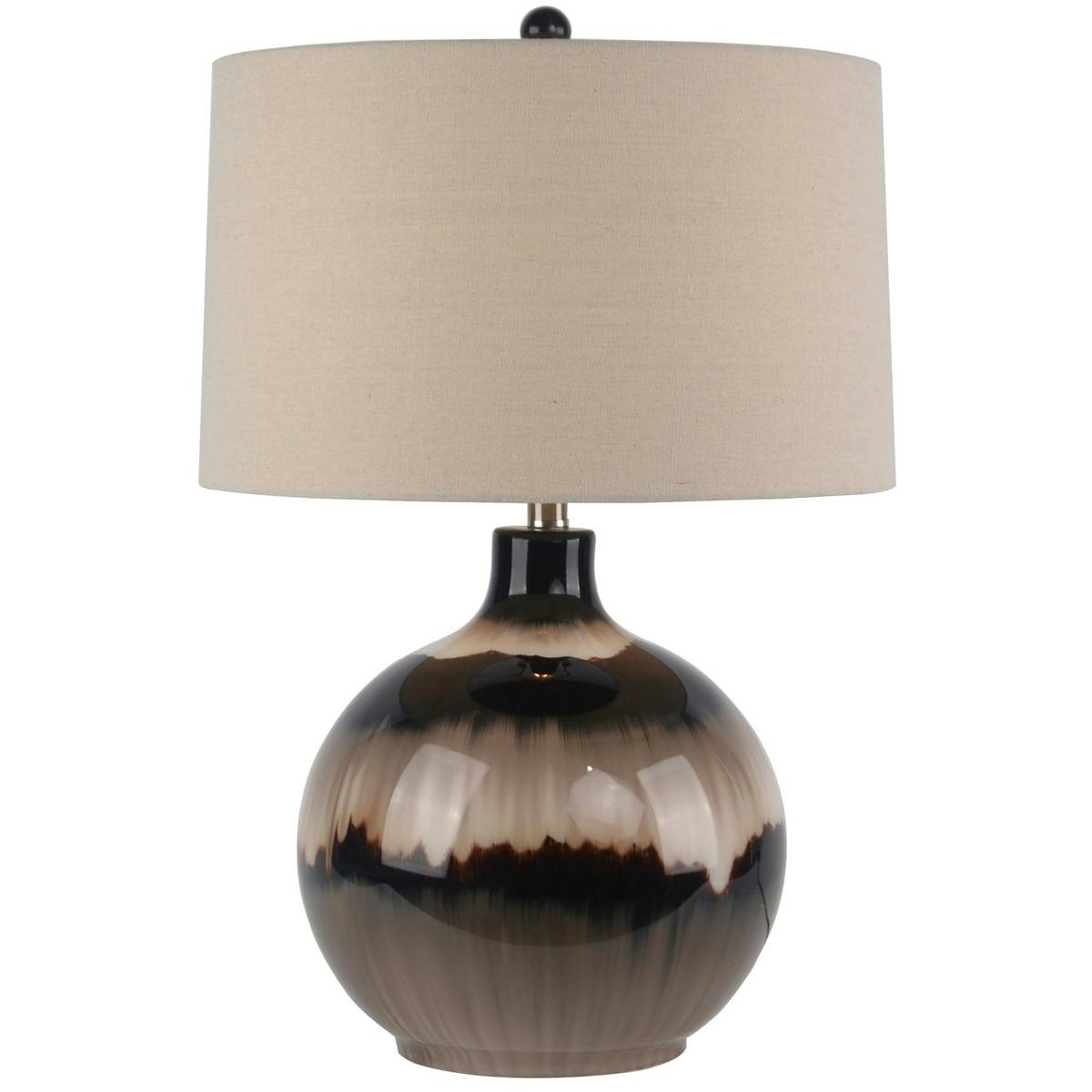 Hill Interiors Brown Sepia Shadows Shade Linen Table Lamp (Uk Plug) - One Size - 100% Mixed