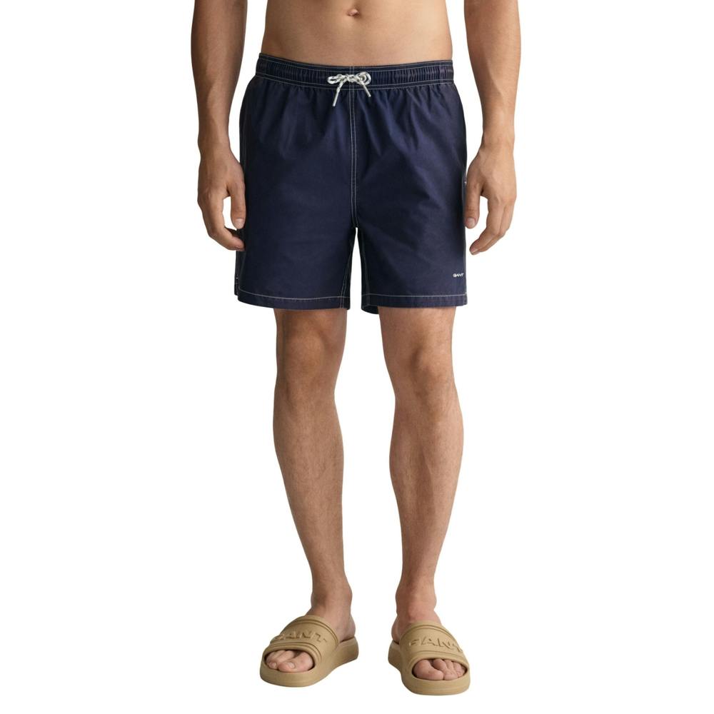 Gant Men's Blue Plain Classic Swim Shorts - S - 52% Cotton/48% Recycled Polyamide