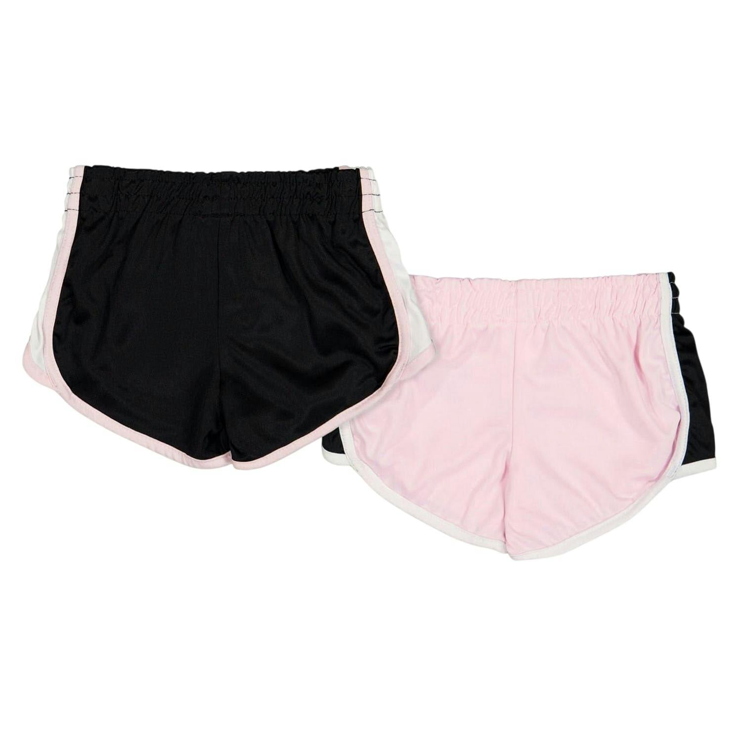 Reebok Girls Pink/Black Running Shorts (Pack Of 2) - Lady/ - 3-4 Years - Lady/ - 100% Mixed
