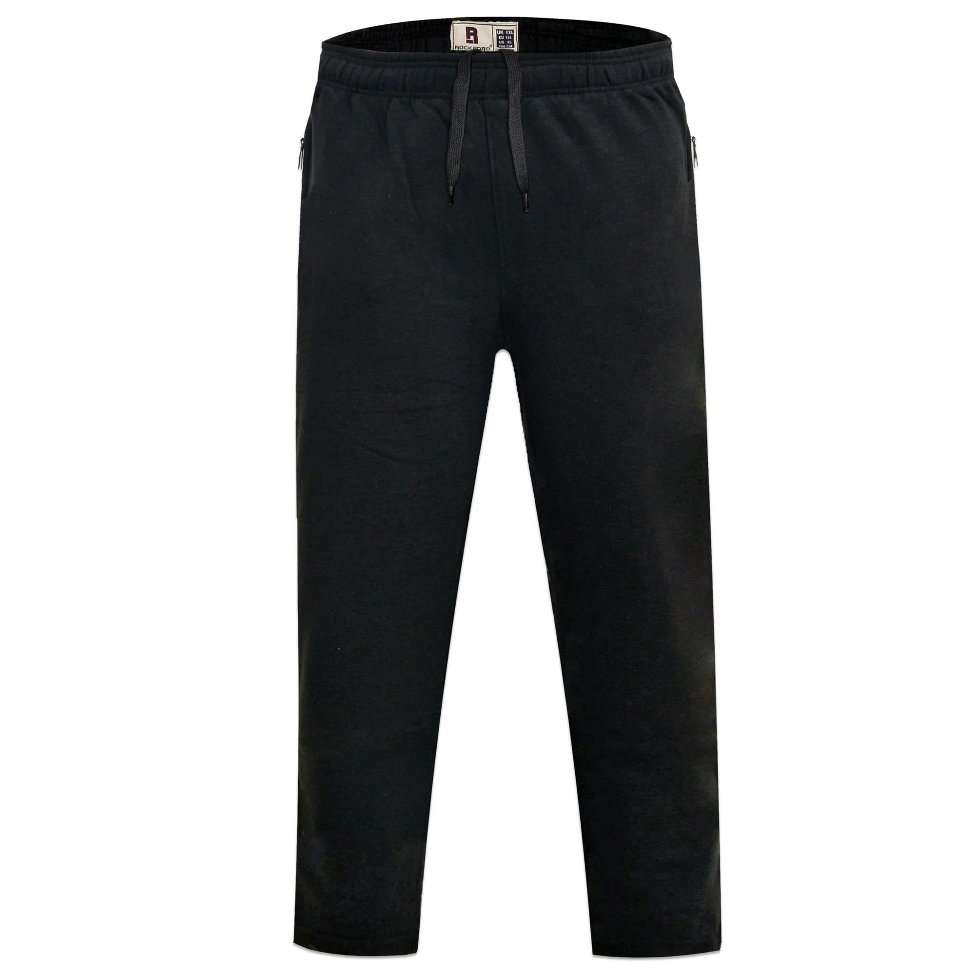 Duke Men's Black D555 Albert Rockford Open Hem Kingsize Jogging Bottoms - 1XL - 65% Polyester/35% Cotton