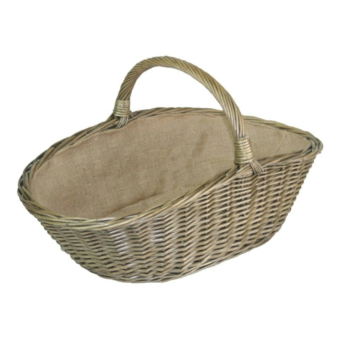 Red Hamper Antique Wash Harvesting Wicker Basket - Large - Antique Wash