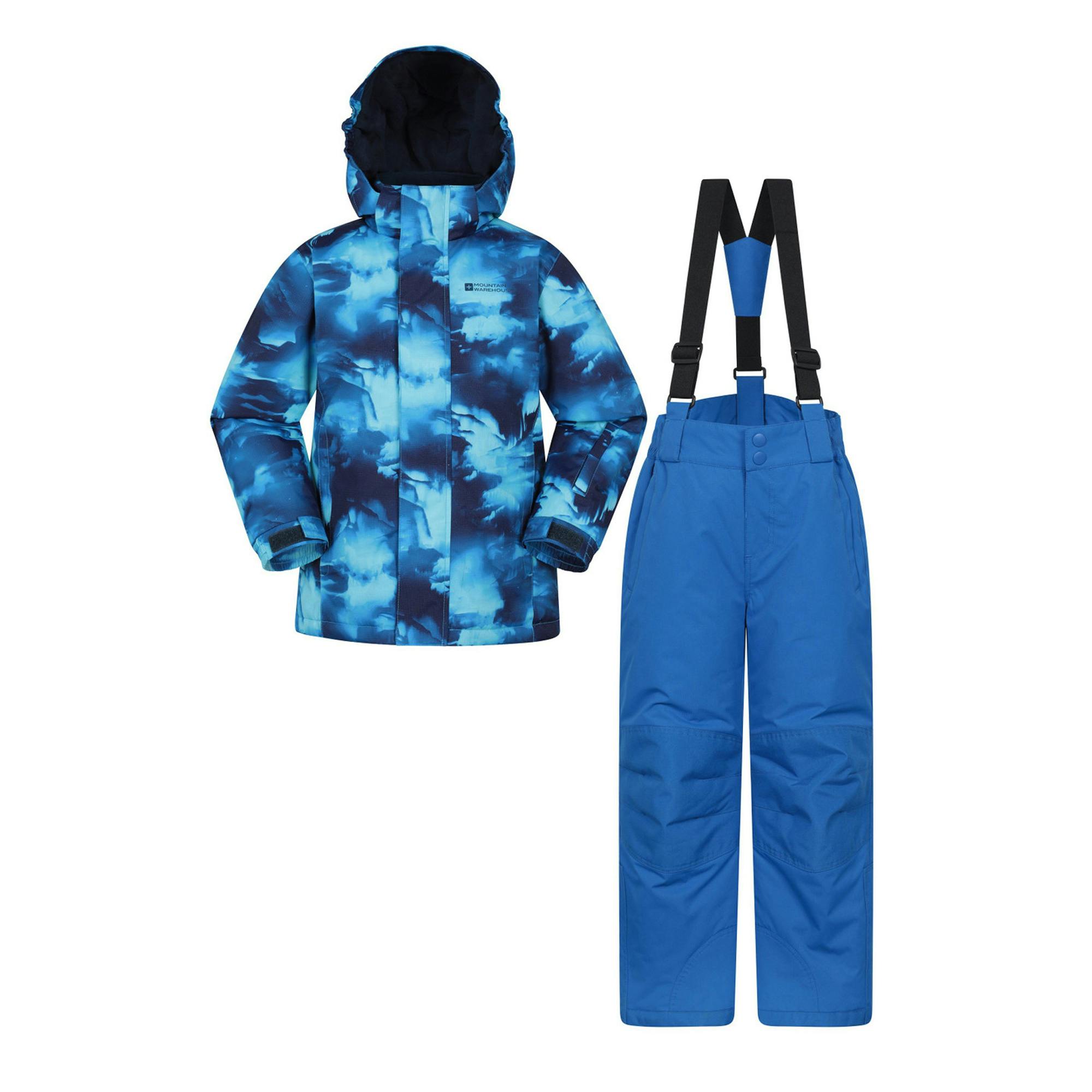 Mountain Warehouse Cobalt Kids Printed Ski Jacket Set - 2-3 Years - 85% Polyester/15% Elastodiene