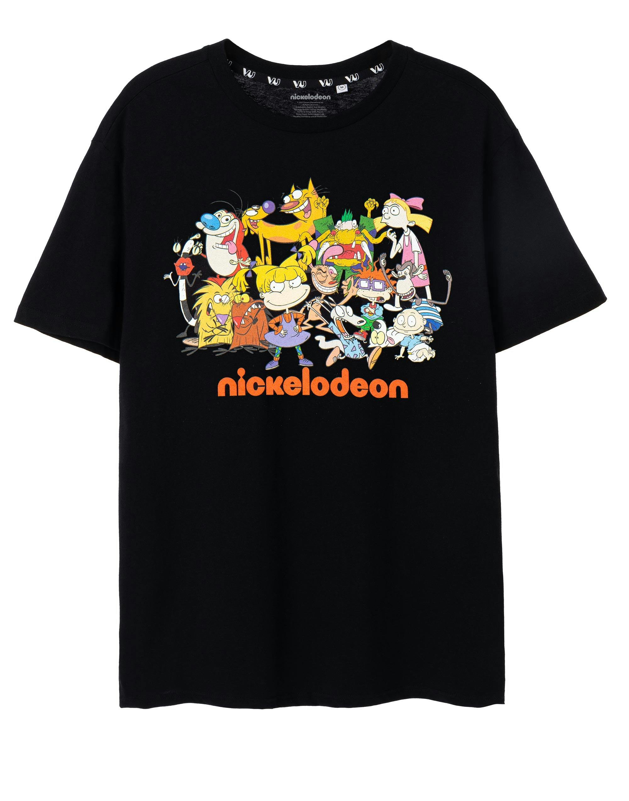 Vanilla Underground Unisex Black Nickelodeon Classic Group Short Sleeved T-Shirt - Medium