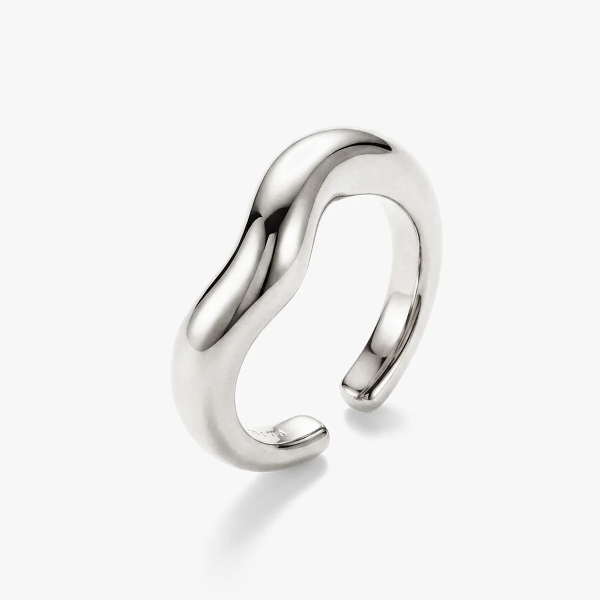 Muchv Silver Open Wave Ring