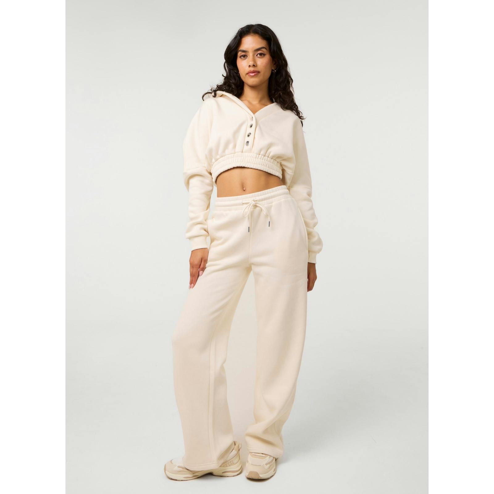 Pink Vanilla Pink/Cream Vanilla Fleece Lined Straight Leg Joggers - M