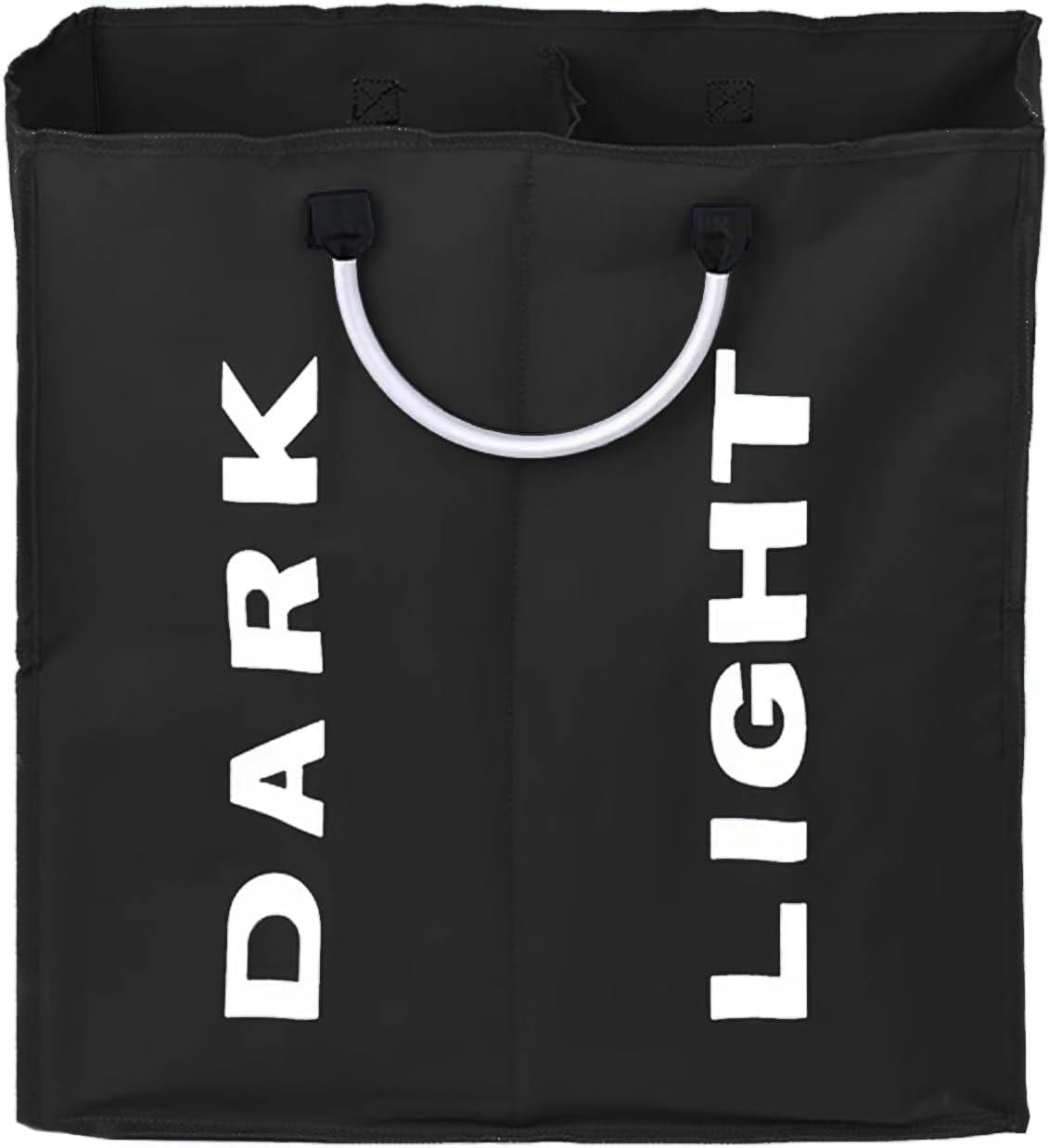 Rackhams Black Double Collapsible Laundry Basket Clothes Hamper - Image 2
