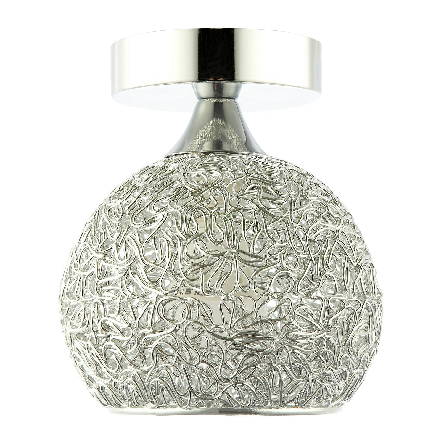 Happy Homewares Light Modern Polished Chrome Ceiling Fitting With Twisting Metal Shade
