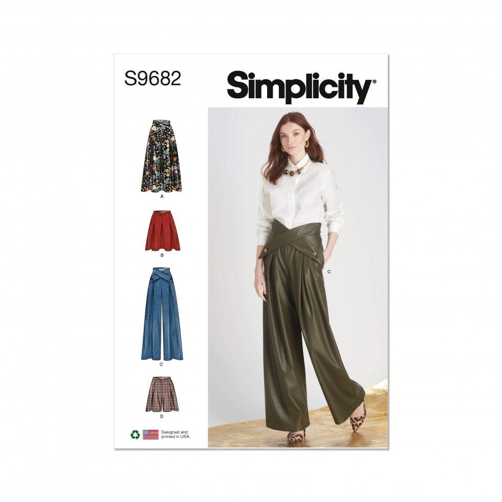 Simplicity Women's Sewing Pattern 9682, Skirts, Trousers, Shorts For D5 (4-6-8-10-12) - Intermediate - D5 (4-6-8-10-12)