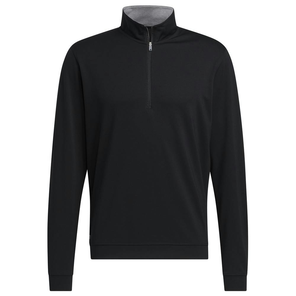 Adidas Men's Black Quarter Zip Sweatshirt - M - 71% Recycled Polyester/24% Viscose/5% Elastane