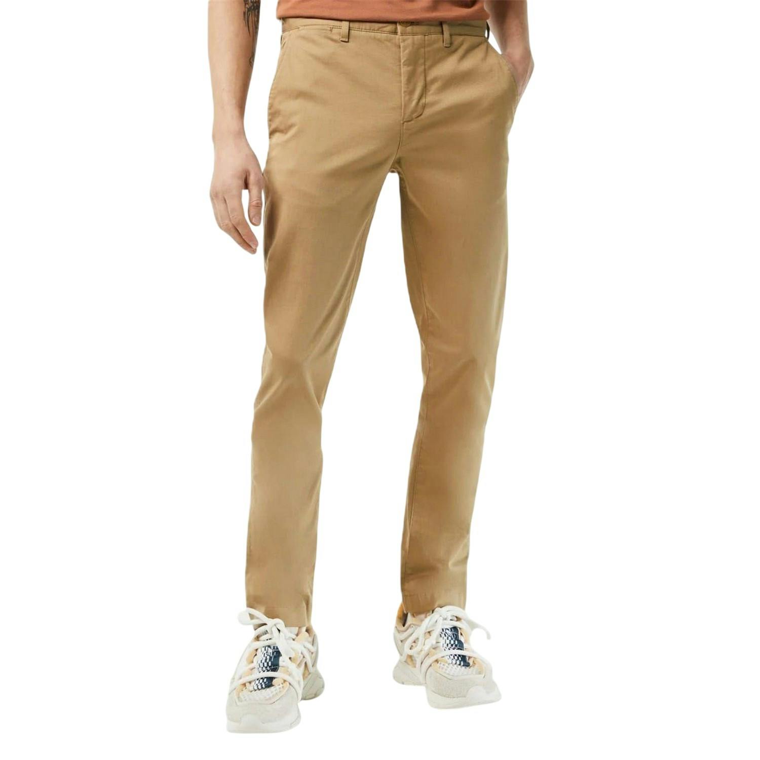 Lacoste Men's Organic Cotton Slim Chinos - Bone - 50R - Bone - 100% Organic Cotton