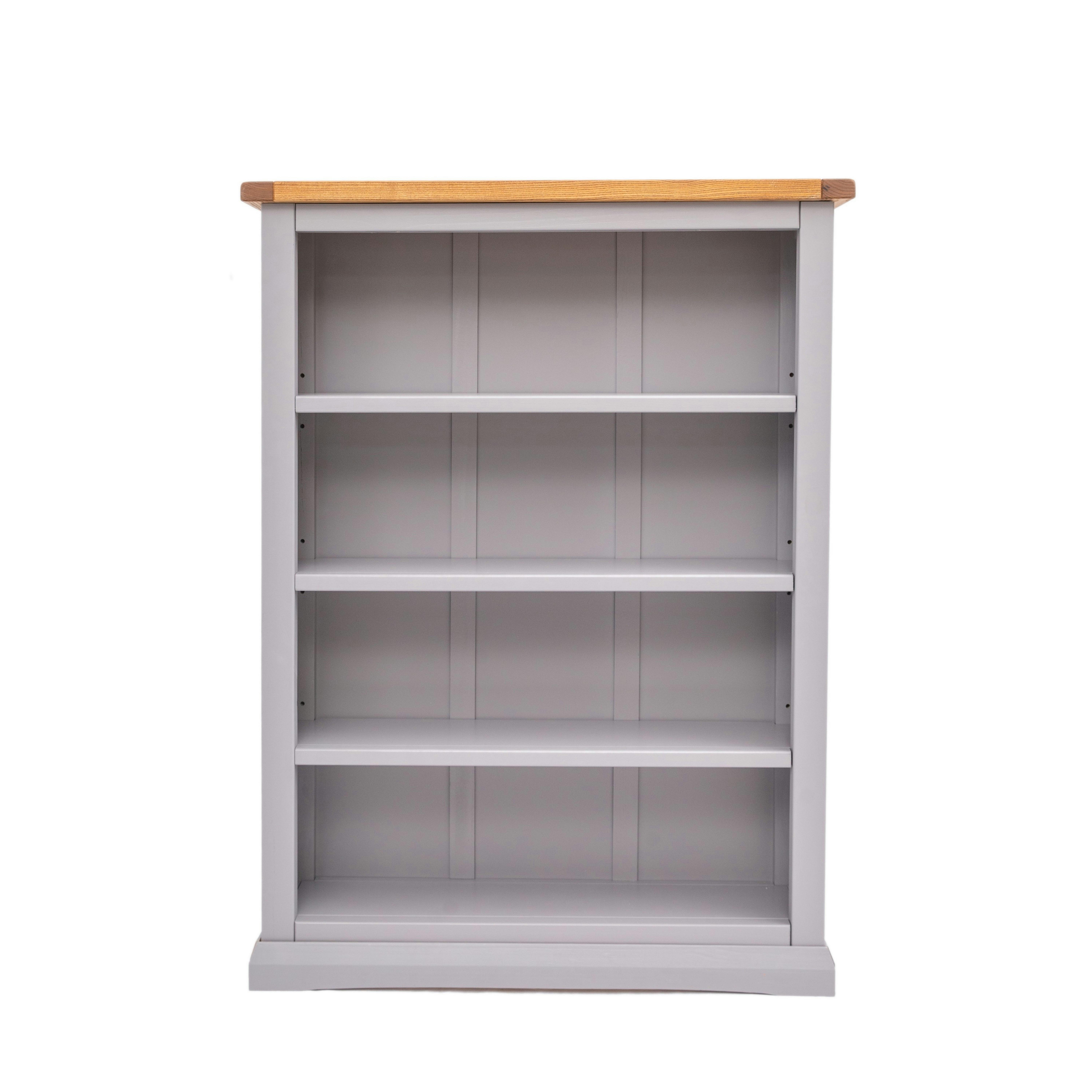 Cabinet Bits Grey Bookcase With Plinth 120X90x25cm