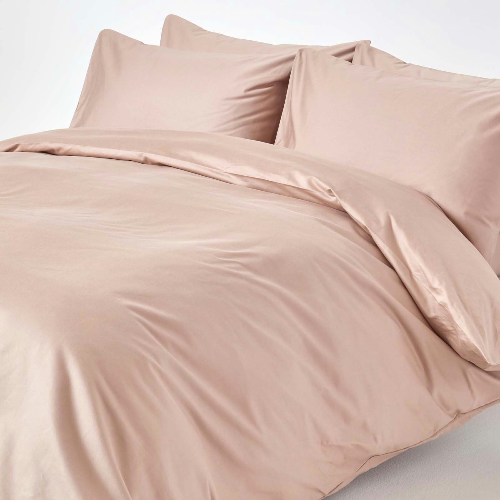 Rackhams Beige Premium 1000 Tc Egyptian Cotton Sateen Weave Duvet Cover Set - Moonlight - King