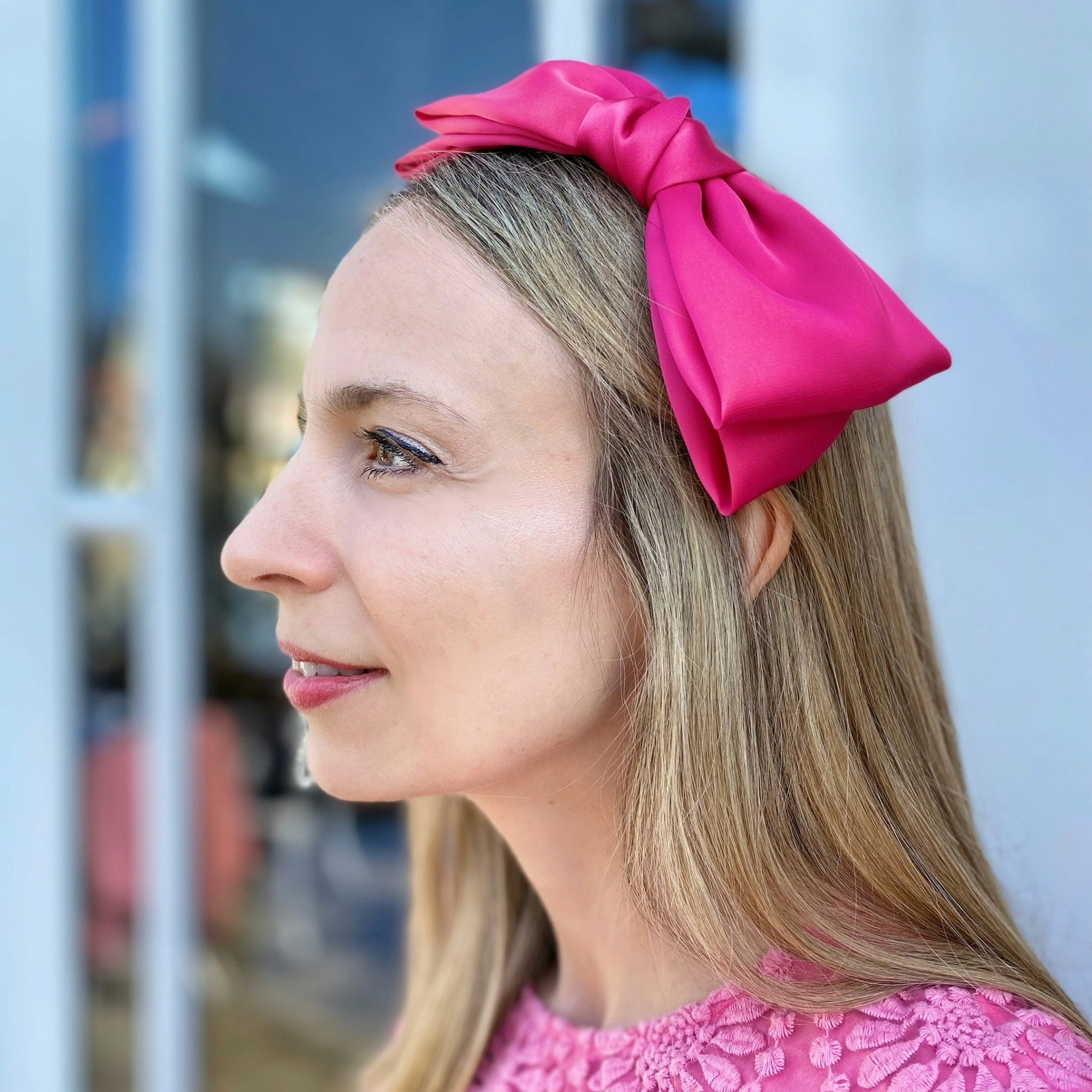 Queenmee Accessories Pink Fascinator Bow Headband Hot