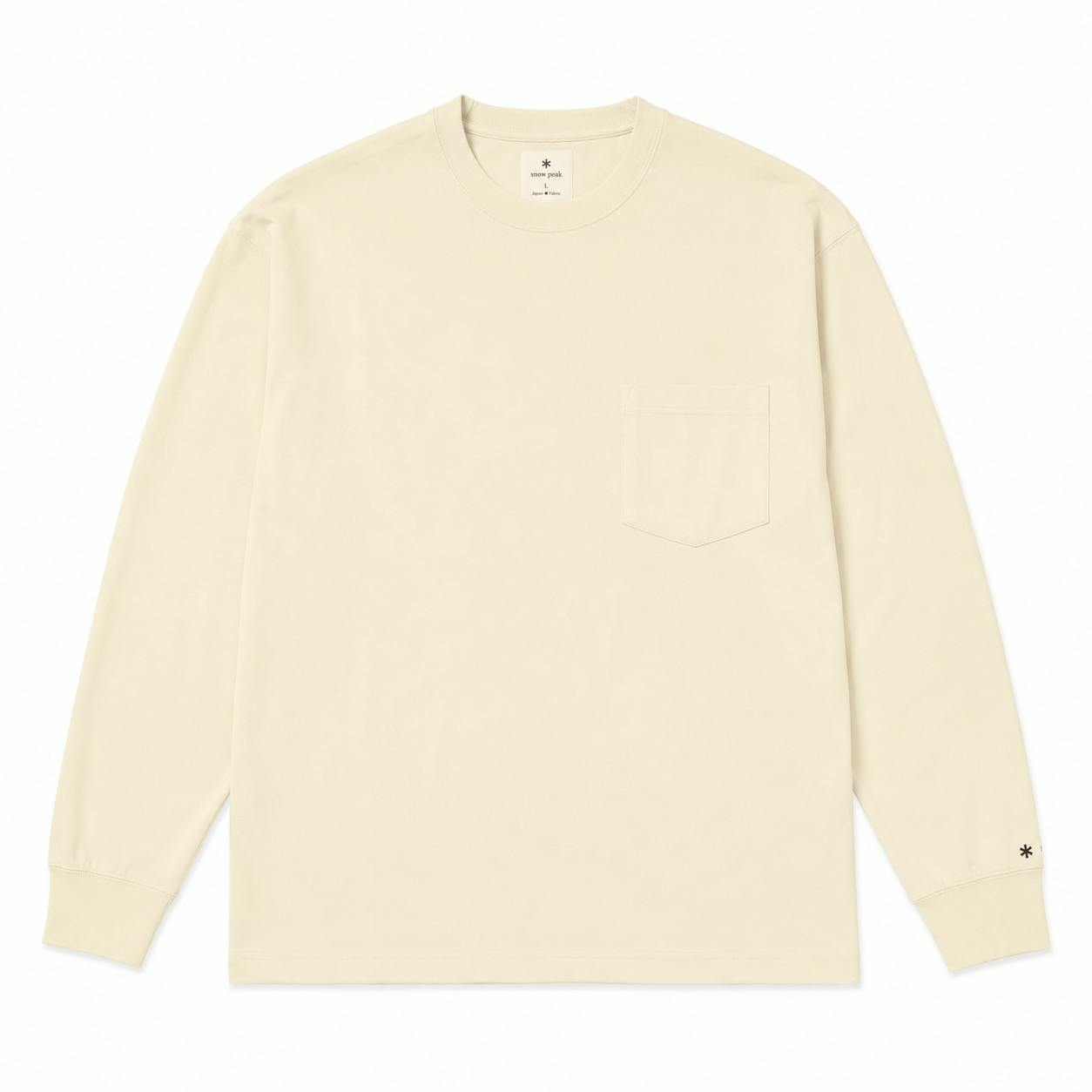 Snow Peak Recycled Cotton Heavy Long Sleeve T-Shirt Ecru - M