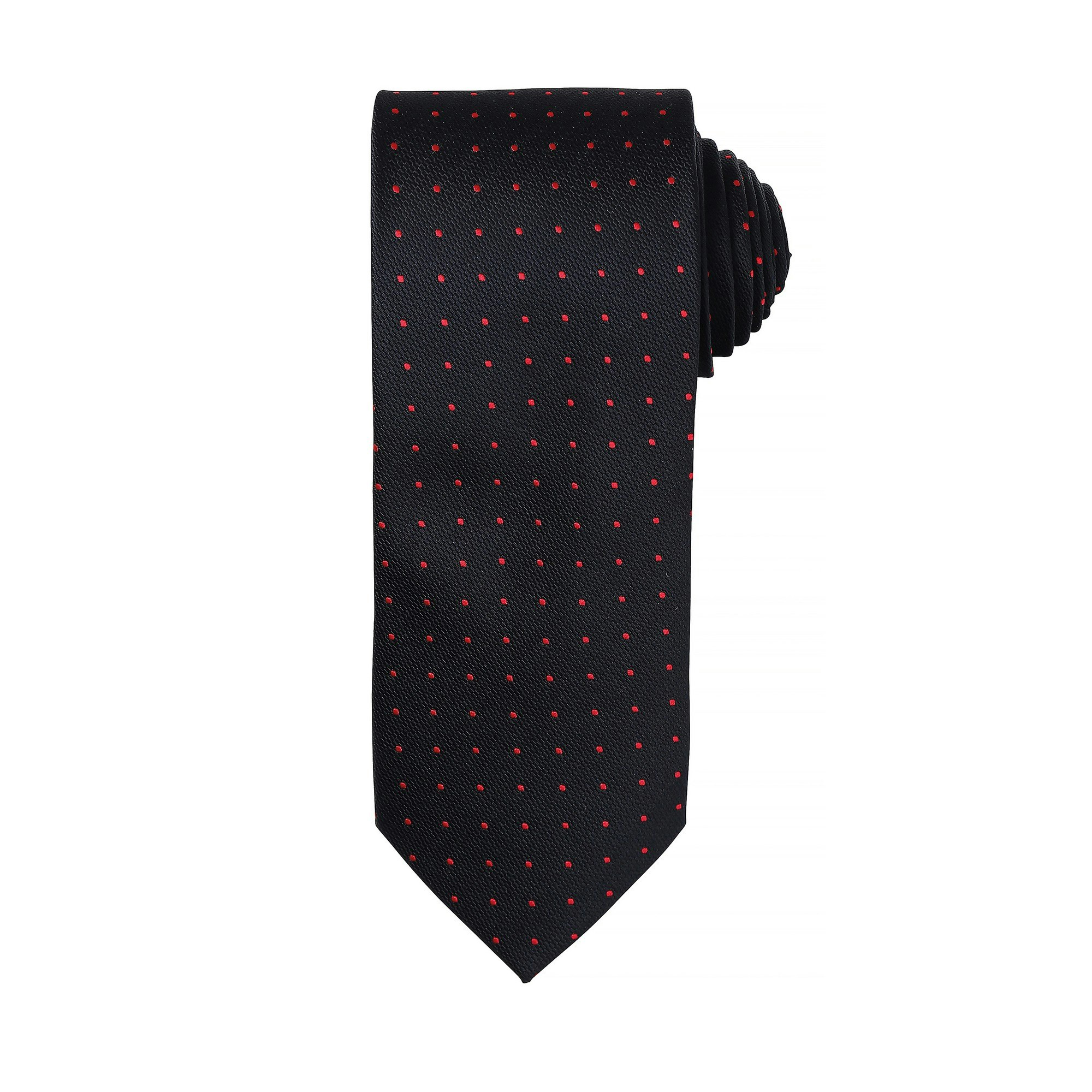 Premier Men's Black Micro Dot Pattern Formal Work Tie In - Image 2