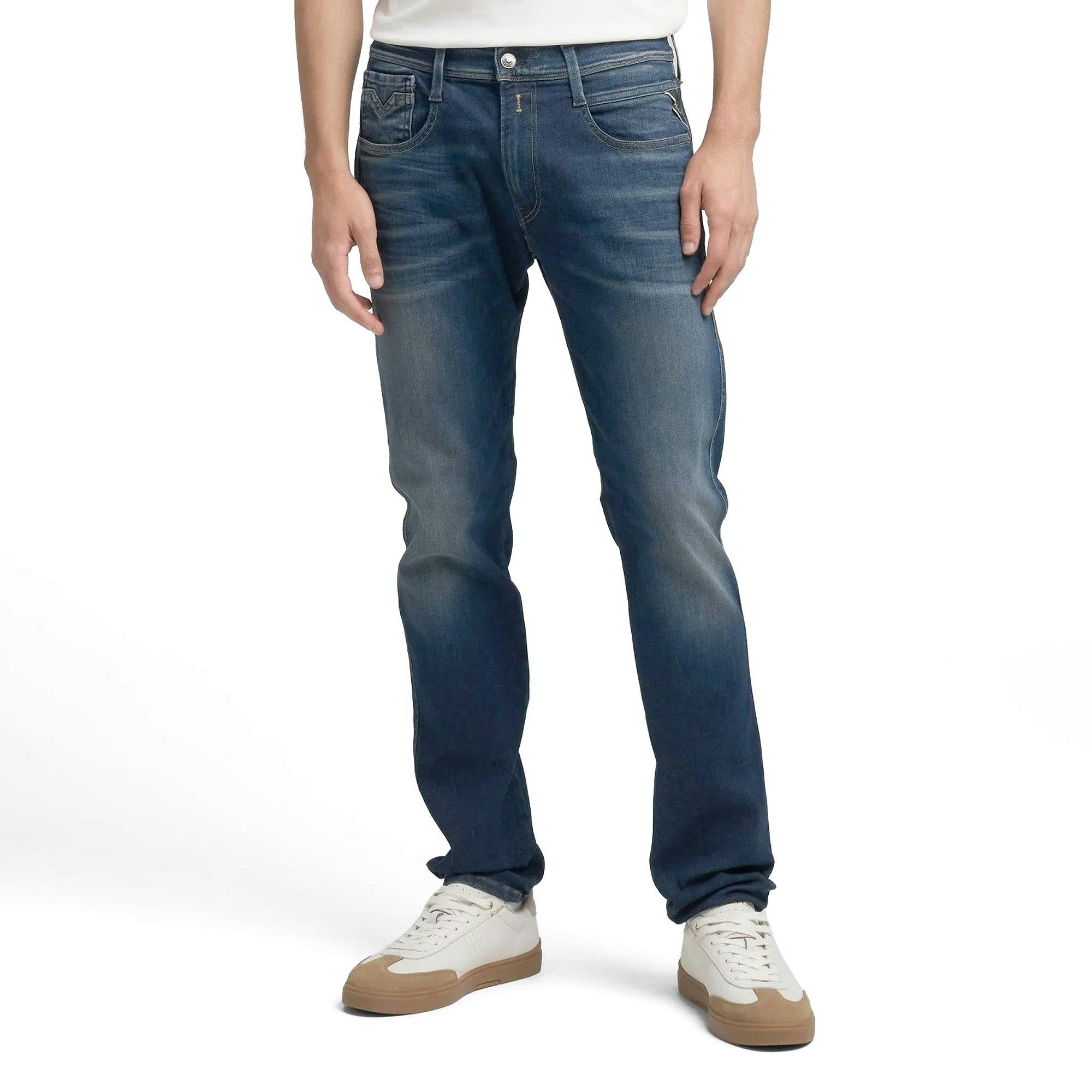 Replay Dark Hyperflex Anbass Slim Tapered Jeans - Dust Dirty - 34/30
