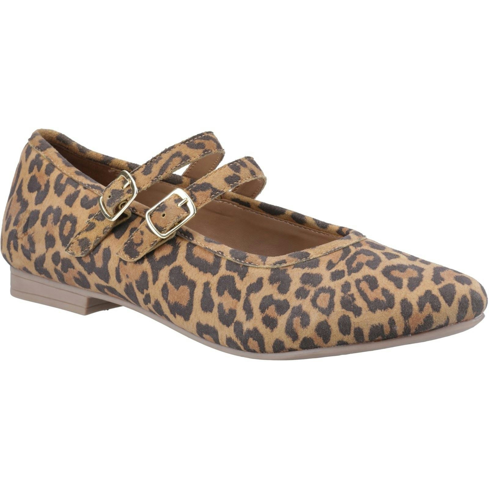 Hush Puppies Women's Nancy Mary Jane Leather Leopard Flats - Size 8