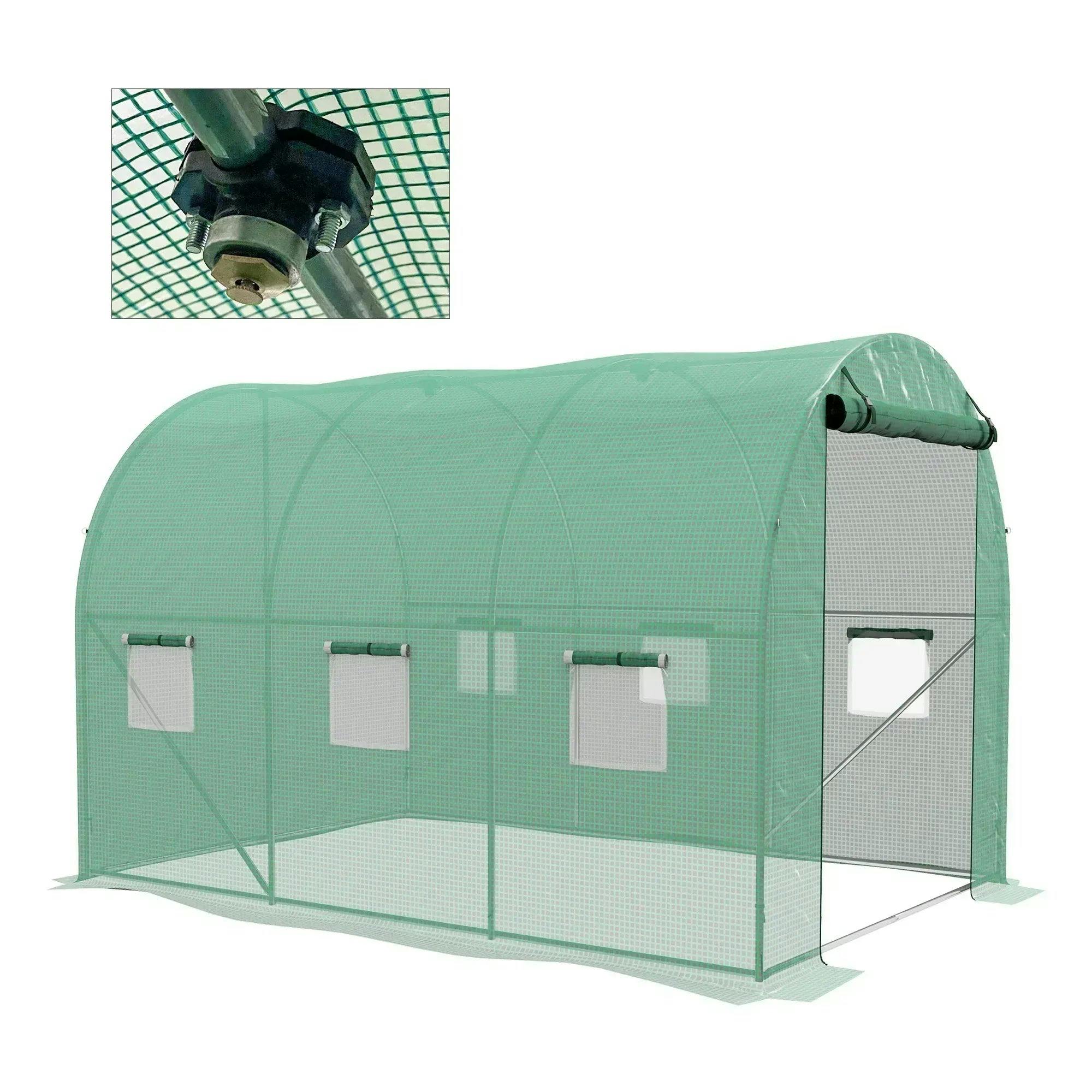 Outsunny Green Polytunnel House With Sprinkler System, Wide Door, 3 X 2M - 3 X 2(M) - Image 4
