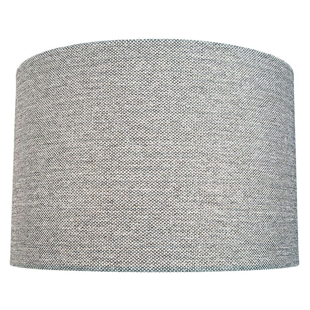 Happy Homewares Light/Grey Modern And Sleek 35Cm Width Linen Fabric Drum Lamp Shade 60W Maximum